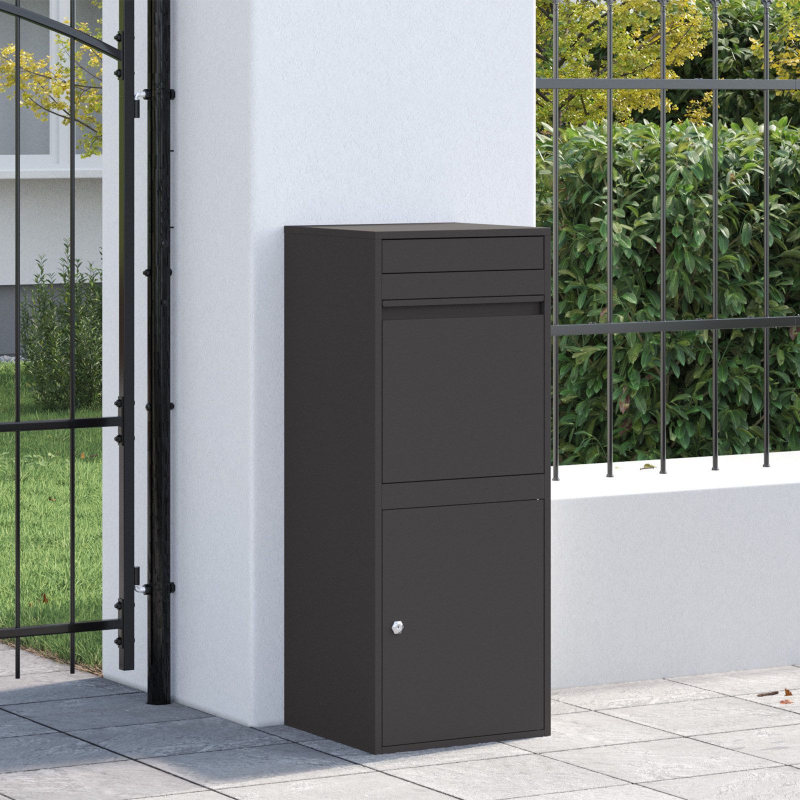 vidaXL Briefkasten Paketdrop-Box Schwarz 41 x günstig online kaufen