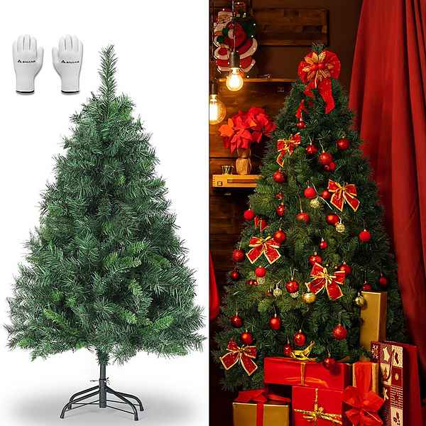 Salcar Künstlicher Weihnachtsbaum »PVC Weihnachtsbaum Künstlich Tannenbaum Christbaum mit Metallständer«, 120cm mit 279 Spitzen