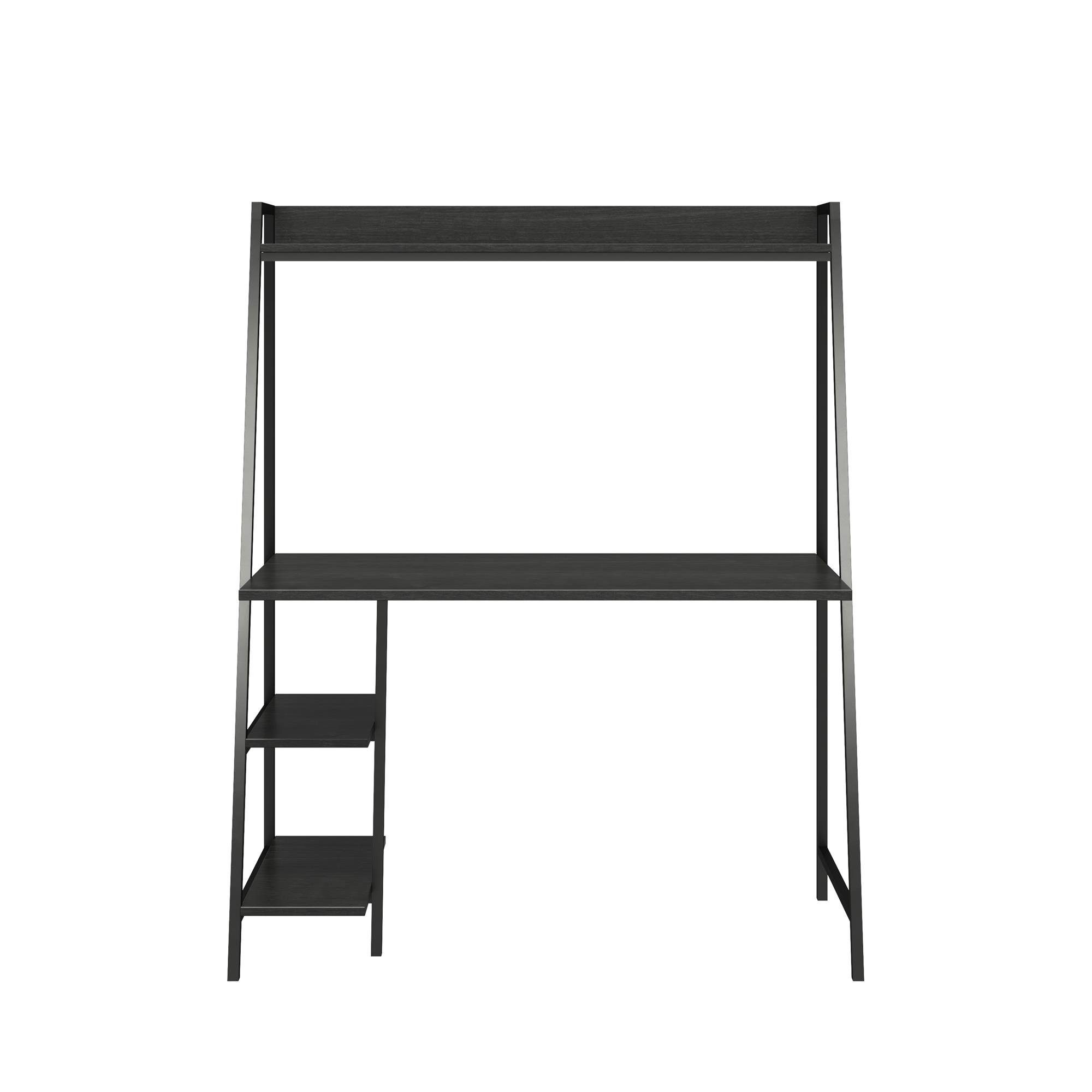 Leiter schwarz | aus Bushwick, schwarz loft24 Schreibtisch Metallgestell mit | schwarz Schreibtisch Holzwerkstoff