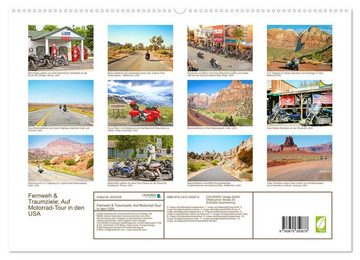 CALVENDO Wandkalender Fernweh und Traumziele: Auf Motorrad-Tour in den USA (Premium, hochwertiger DIN A2 Wandkalender 2023, Kunstdruck in Hochglanz)