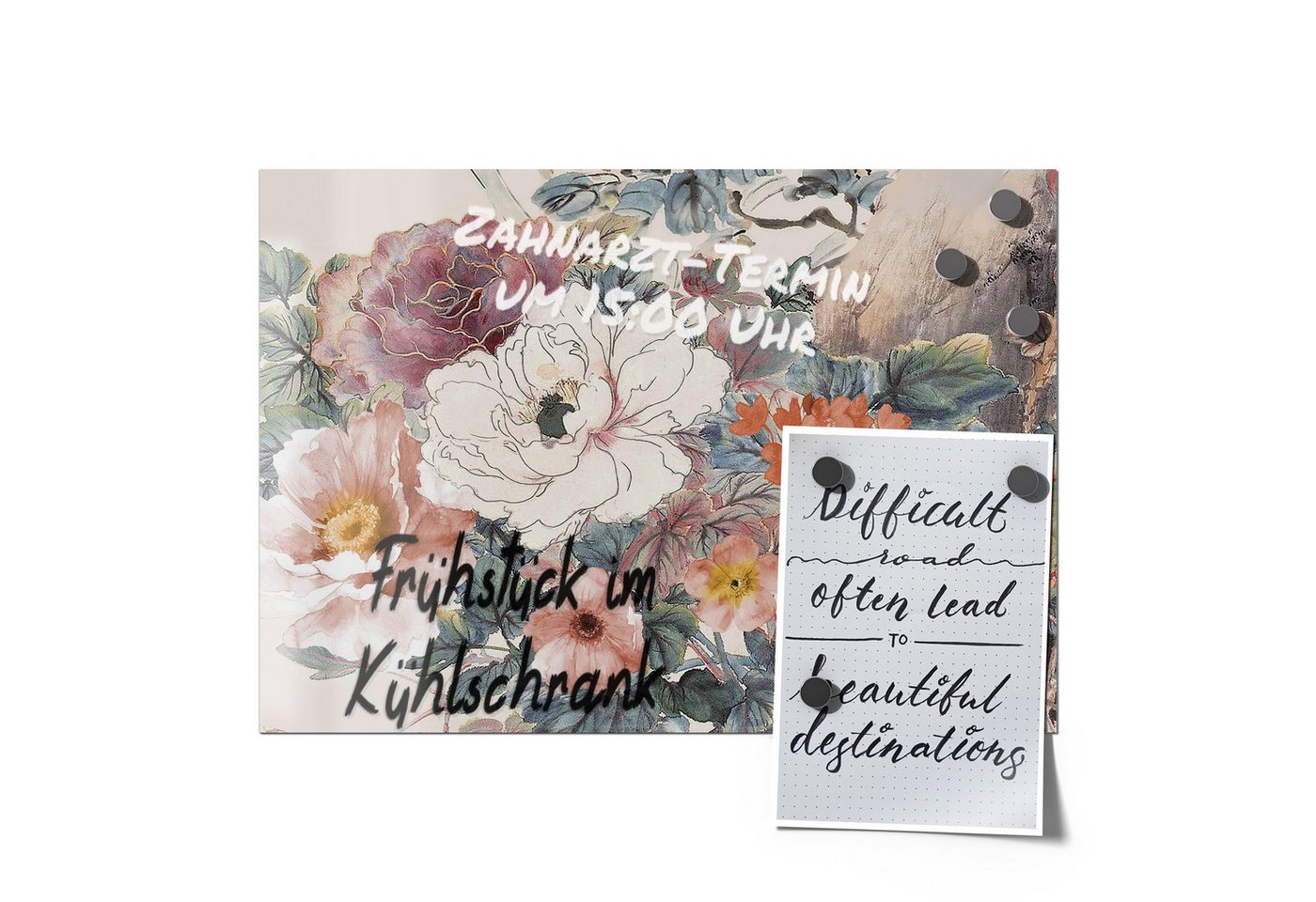 Thumbnail - DEQORI Magnetfolie 'Aquarellblütenzauber', beschreibbar universal Magnetmatte magnetisch Folie Planer Kalender
