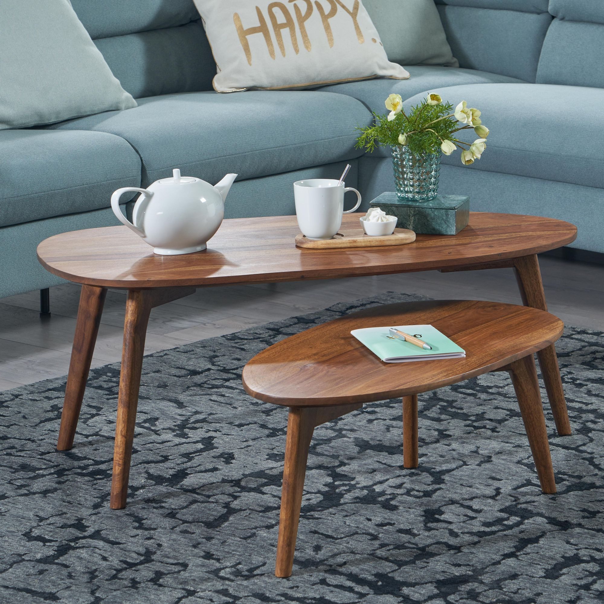 FINEBUY Satztisch SuVa42504_1 (Massivholz, Couchtisch 2er günstig online kaufen