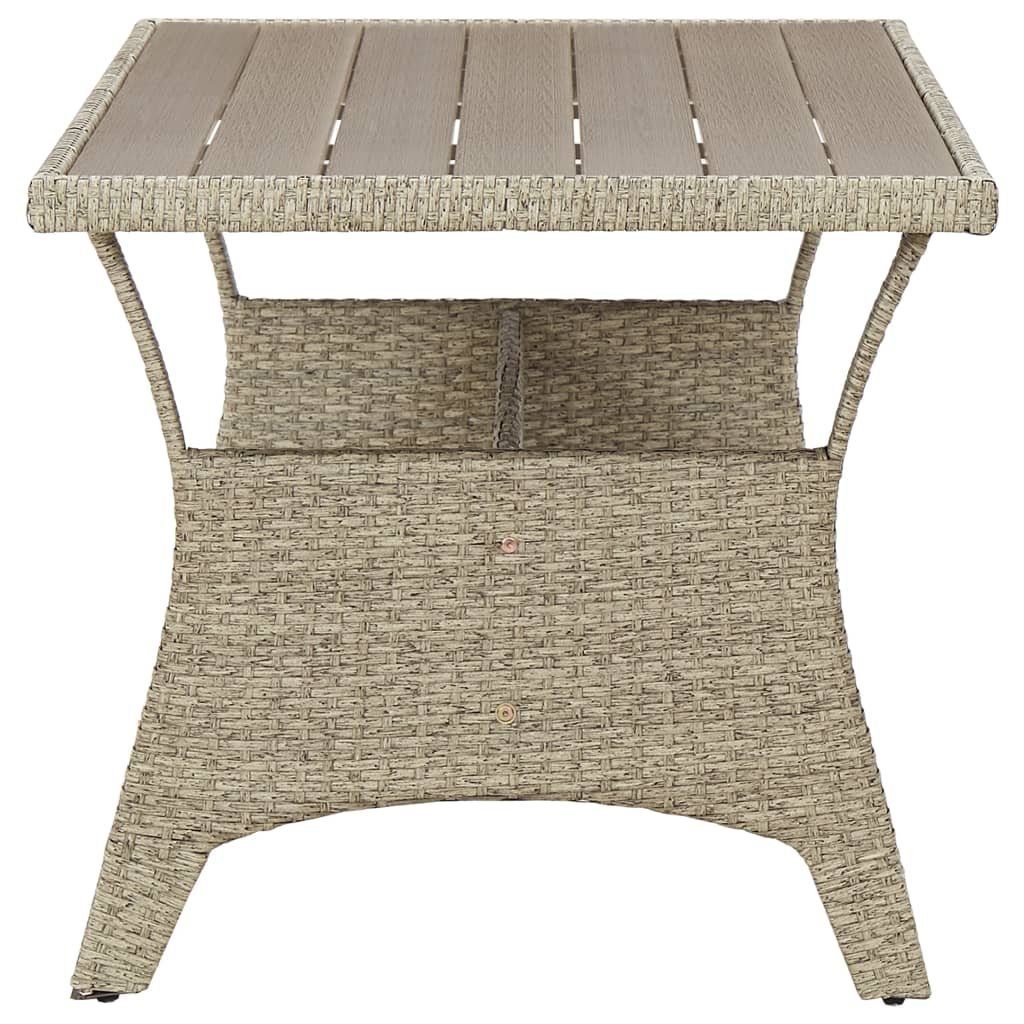 Grau Gartentisch | (1-St) 120x70x66 Rattan Gartentisch Grau Grau vidaXL Poly cm