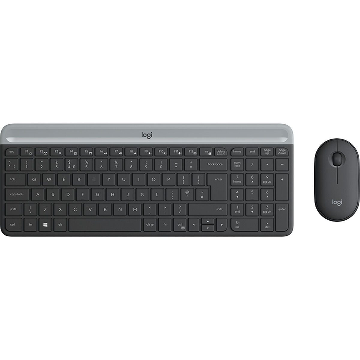 Logitech Tastatur (Tastatur mit Maus Logitech 920-009198 Schwarz Stahl Qwerty Spanisch)