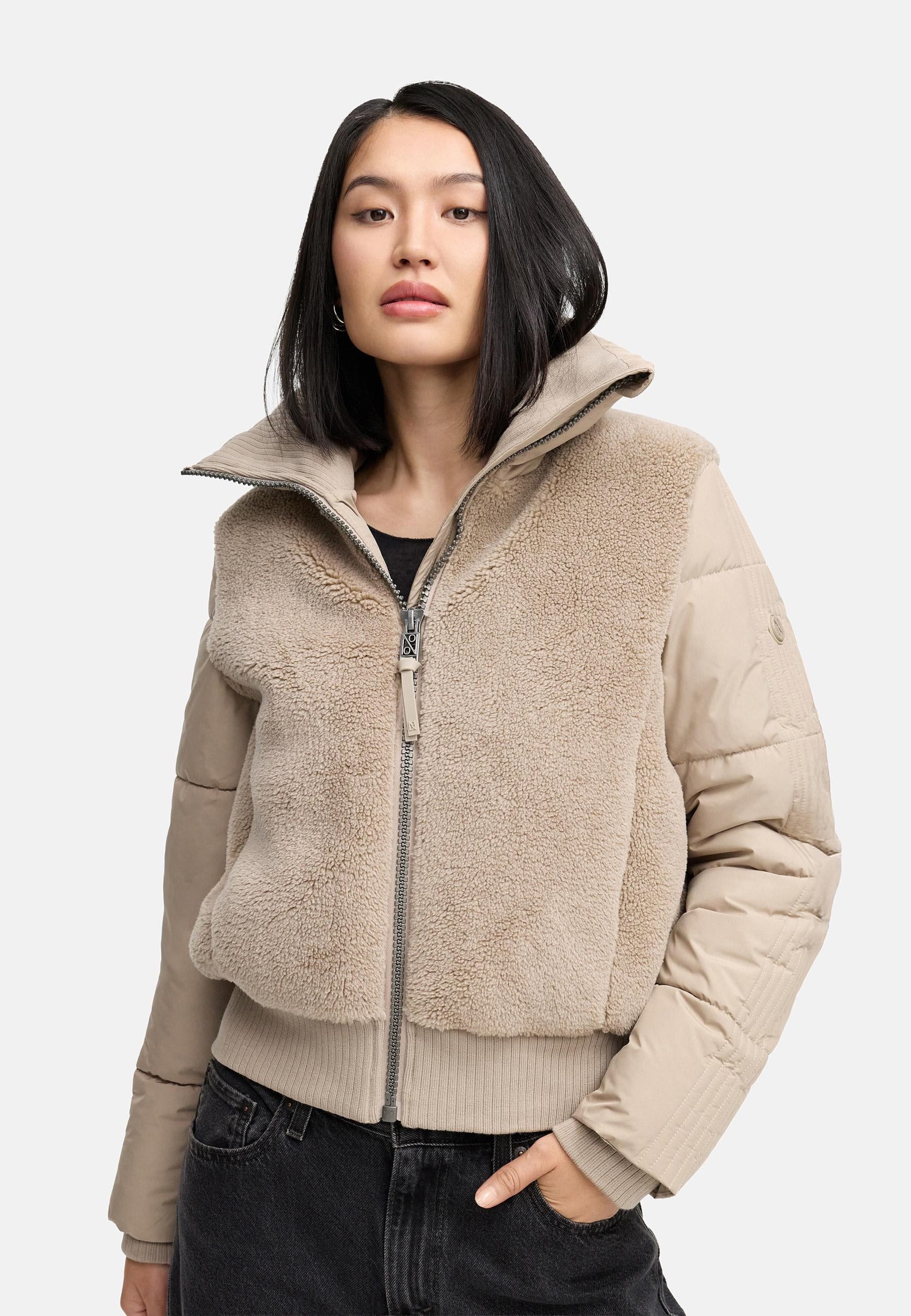 Navahoo Plüschjacke Teddyzone 14 Teddy-Fleece Jacke mit hohem Kragen