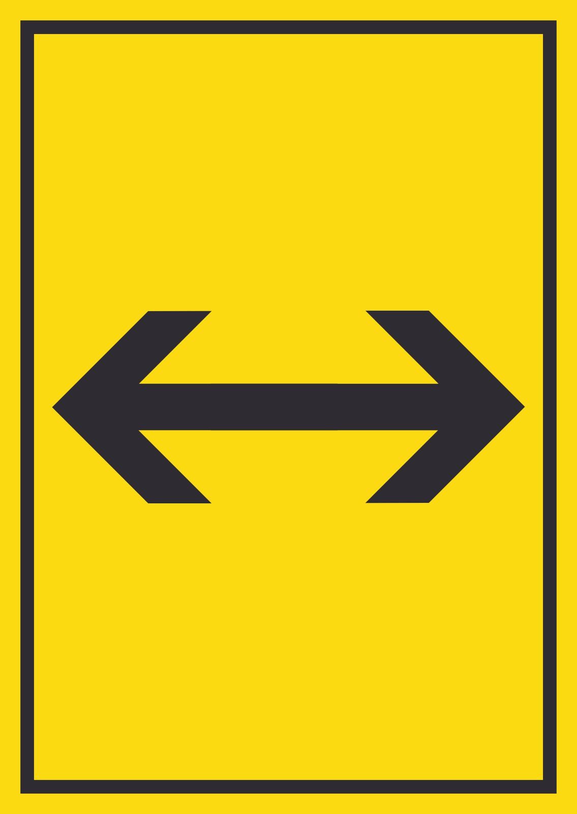 Hinweisschild Richtungspfeil rechts links Schild hochkant schwarz gelb Pfeil