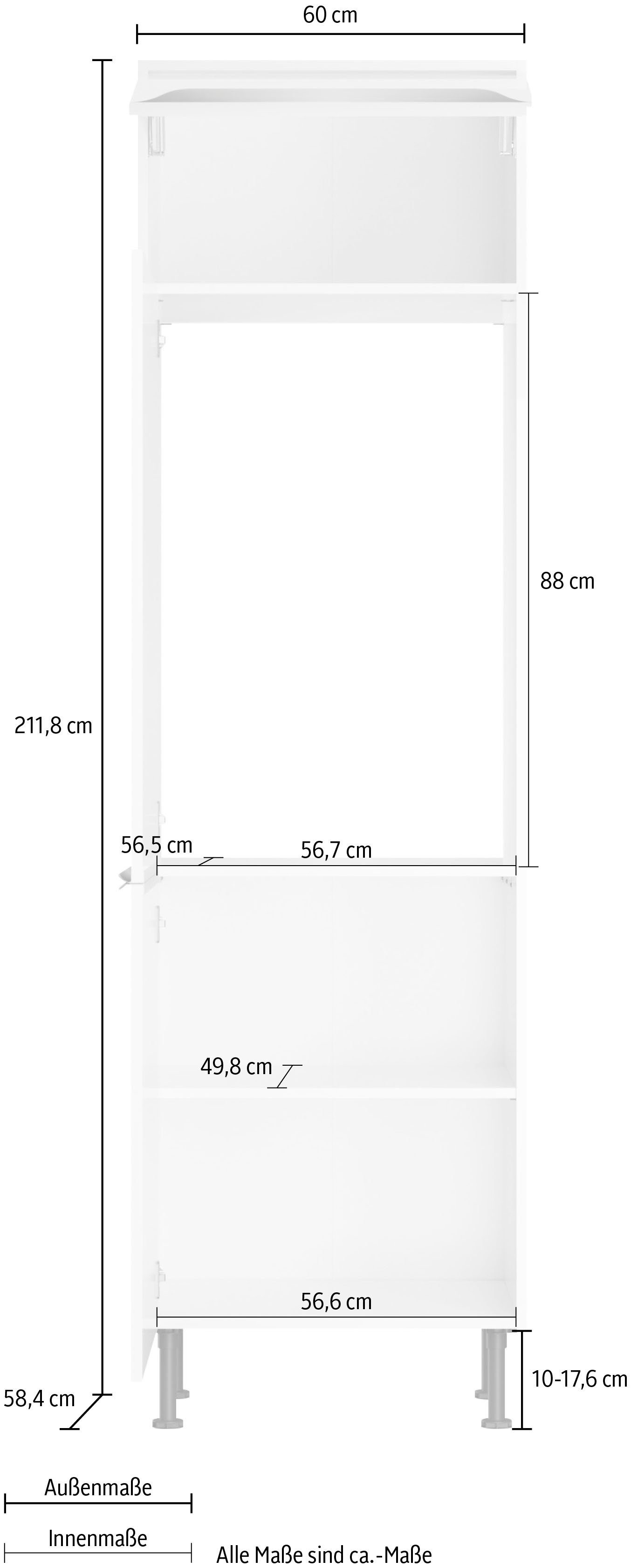 Aken weiß Kühlumbauschrank | weiß Hochglanz-weiß OPTIFIT