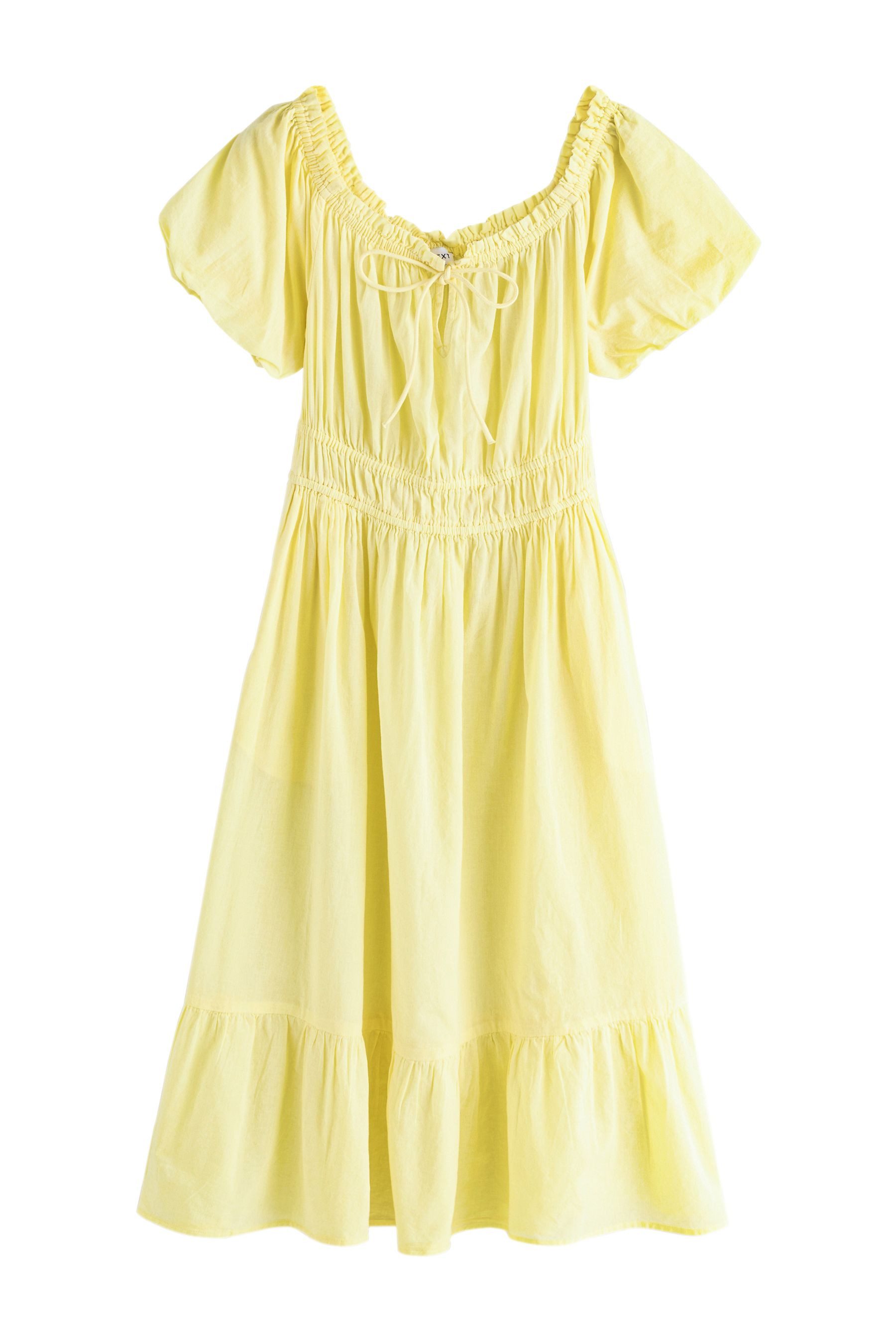Next Midikleid Off-Shoulder-Midikleid mit Streifen (2-tlg)