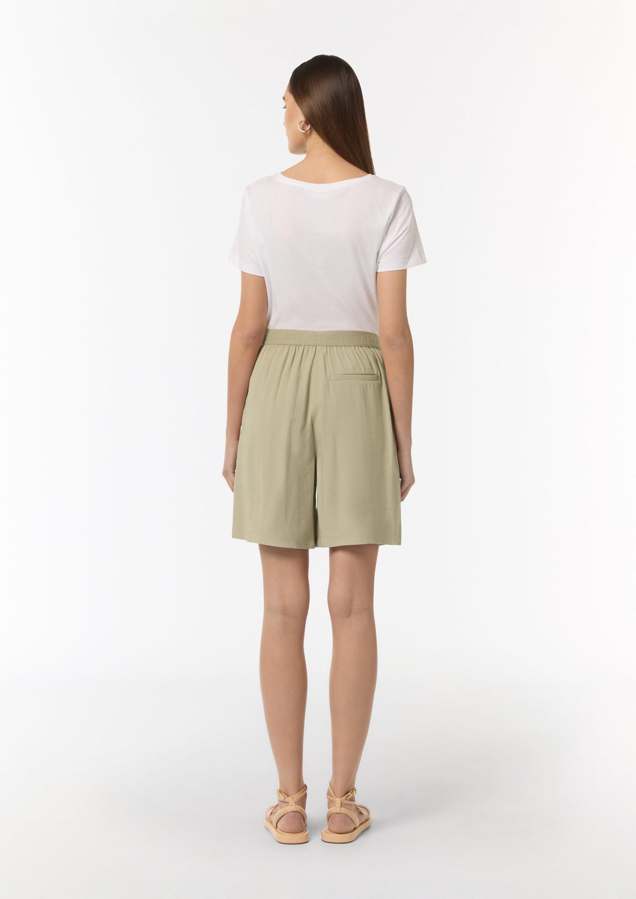 comma Shorts Hose Weite Bermuda aus fließendem Viskosetwill