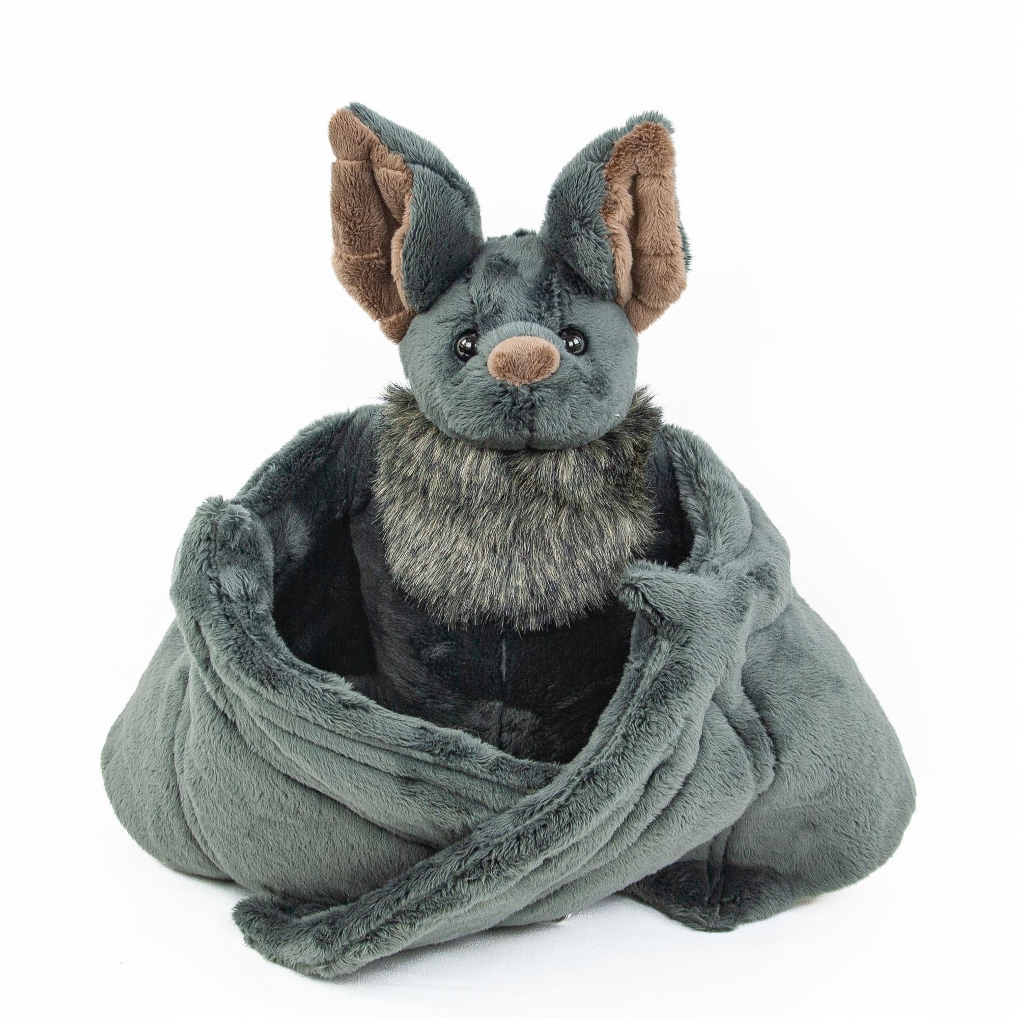 Teddys Rothenburg Kuscheltier Fledermaus groß mit Band schwarz 73 cm Plüschtier (Stofftier, Plüschfledermaus, Stofffledermaus)