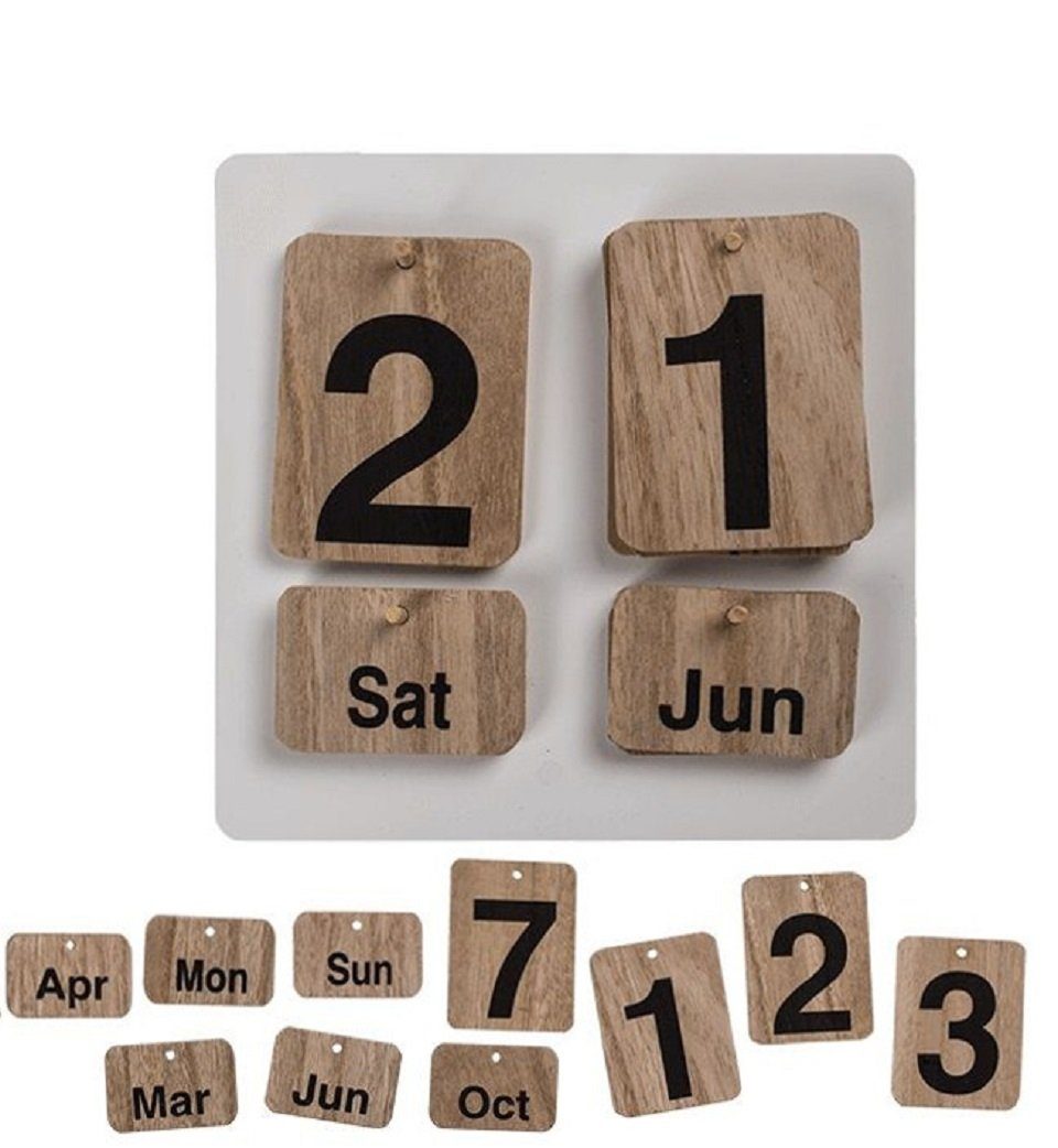 DanDiBo ewige Kalender Dauerkalender aus Holz Wand Wandmontage 144276 Vintage, Shabby Ewiger Mini Holzkalender Jahreskalender. € 11,89
