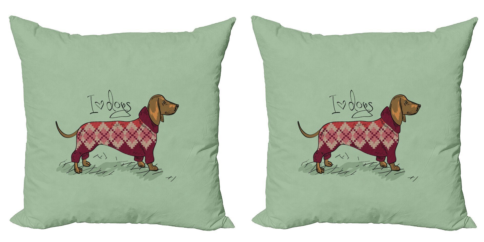 Abakuhaus Наволочки Modern Accent Doppelseitiger Digitaldruck, (2 Stück), Dackel Tier in Kleidung