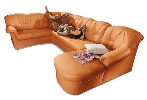 DOMO collection Wohnlandschaft Papenburg, zeitlose Rückensteppung, elegante Formensprache, U-Form, in großer Farbvielfalt, wahlweise mit Bettfunktion