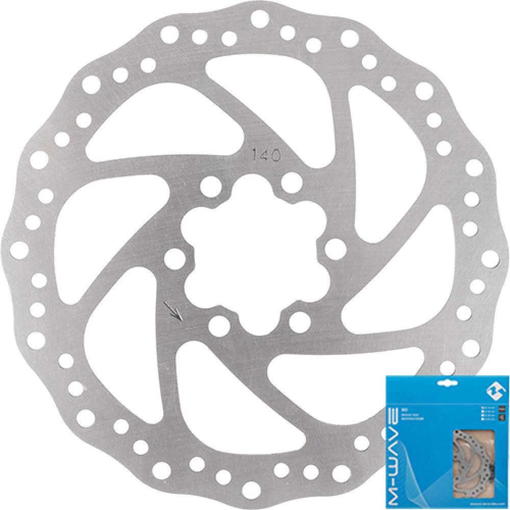 M-Wave Scheibenbremse M-WAVE Bremsscheibe BD-140 Ø140mm Edelstahl 6Loch silber