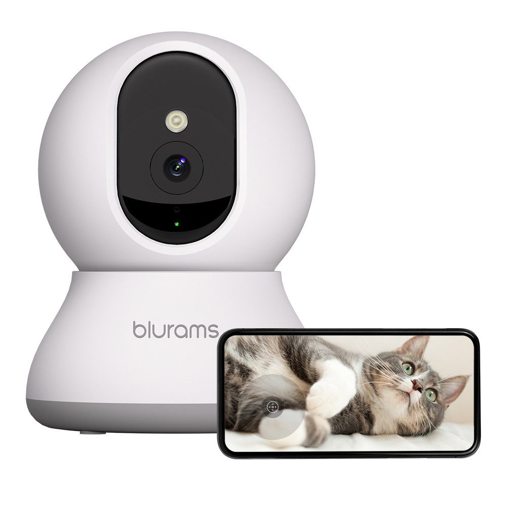 Blurams Überwachungskamera 2K 360° WLAN Kamera mit Bewegungserkennung (Innen, 1-tlg., Farbnachtsicht, 2-Wege-Audio, kompatibel mit Alexa und Google)