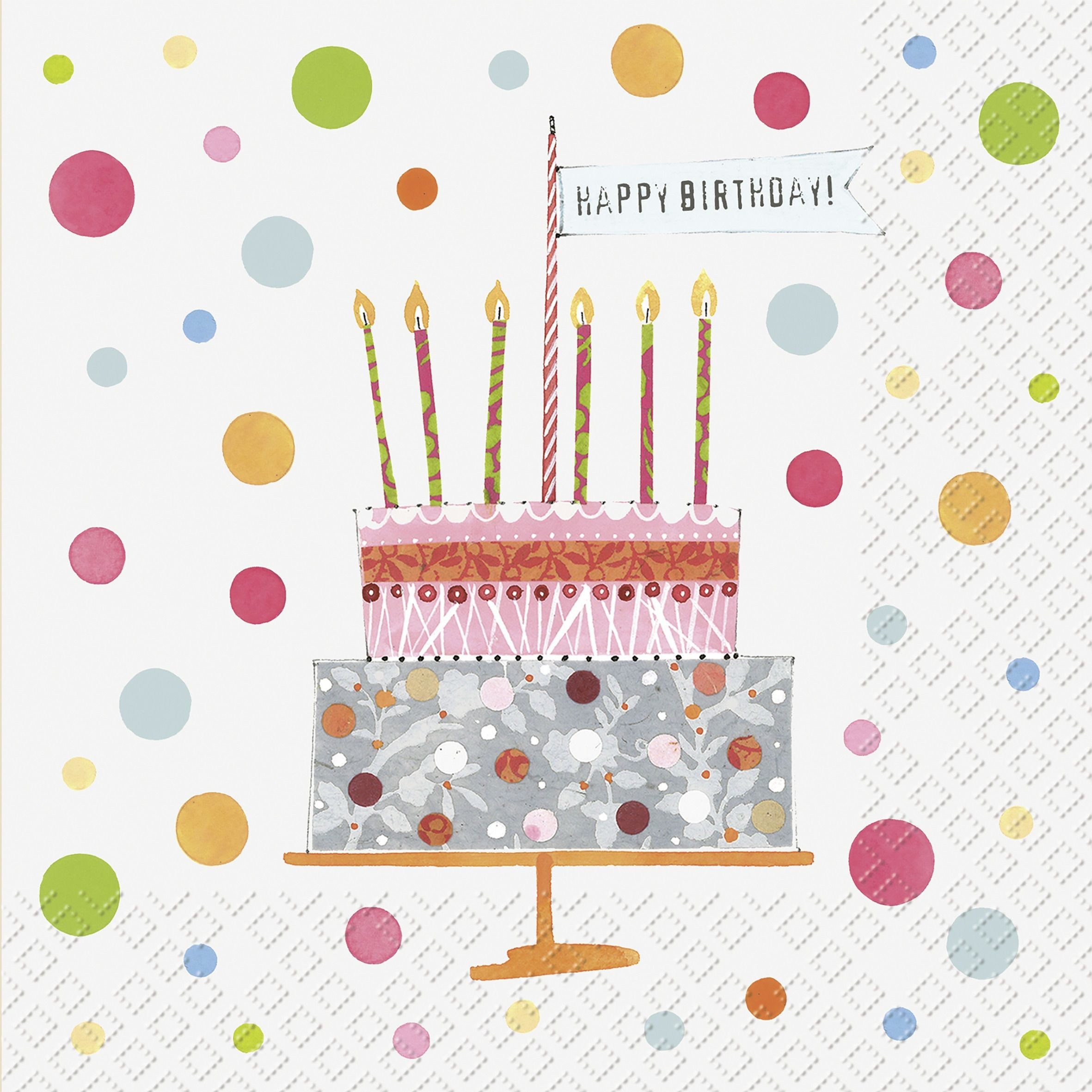 stewo Papierserviette Lunchservietten Happy Birthday - 33 x 33 cm, 20 Stück