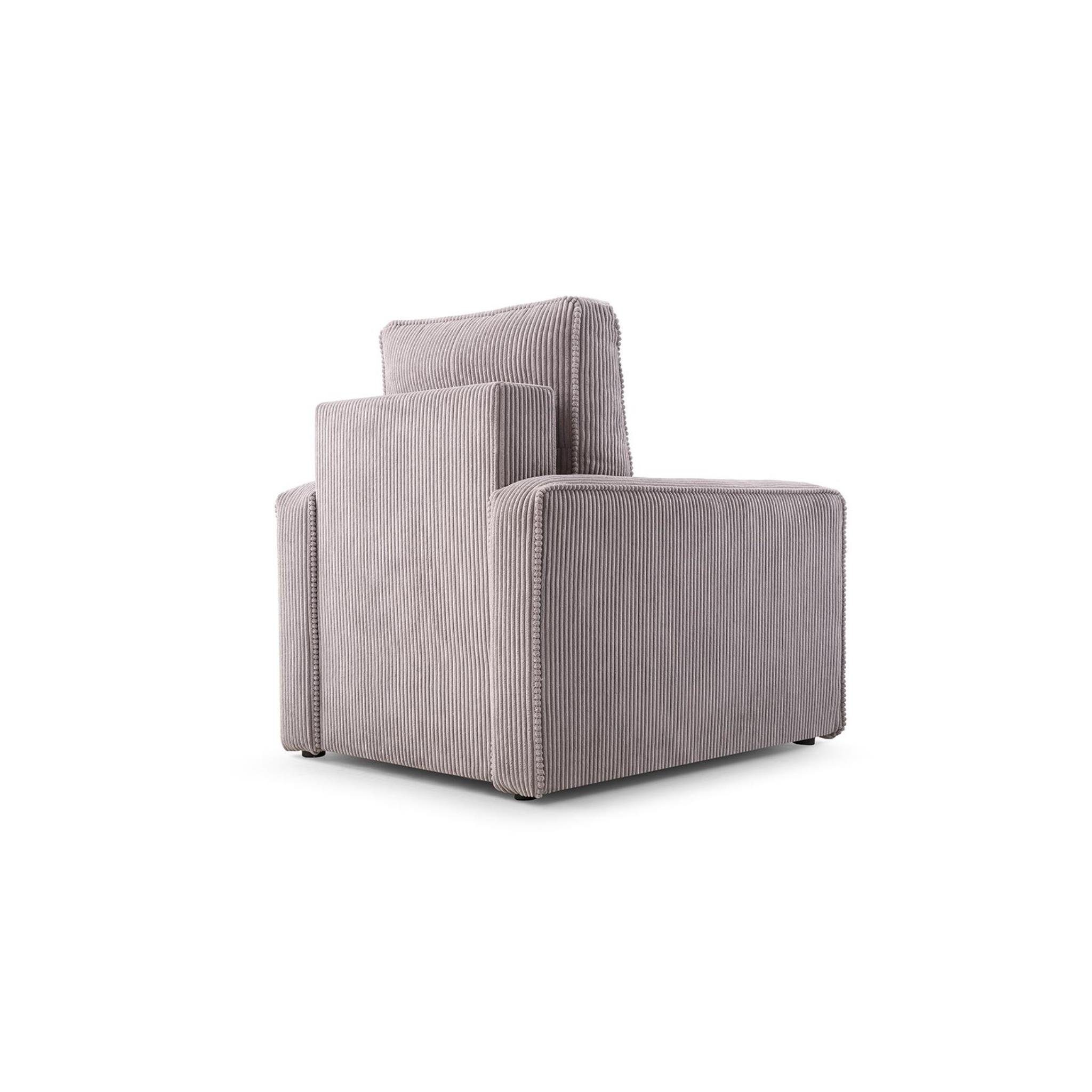 Beautysofa Relaxsessel Tobias (stilvoll Polstersessel x 97 schwarzes Sessel Rosa cm cm aus Cord-Struktur), Wellenfederm, Wohnzimmer, x H x 94 Velourstoff L), 61) Beine, für Maße: 82 x cm (lincoln (B