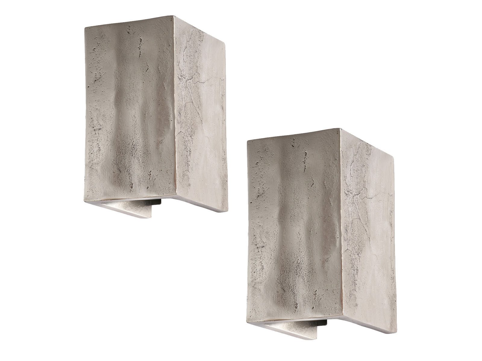 FISCHER & HONSEL LED Wandleuchte Up Down Metall Silber Antik, Breite 10cm, LED wechselbar, Warmweiß, 2er SET Up Down, indirekte Wandbeleuchtung Innen, Wandlampe 10cm klein