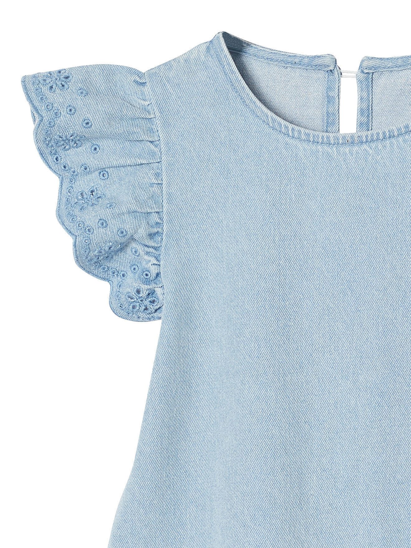vertbaudet Jeanskleid Jeanskleid mit bestickten Ärmeln Mädchen – Bild 3 von 4