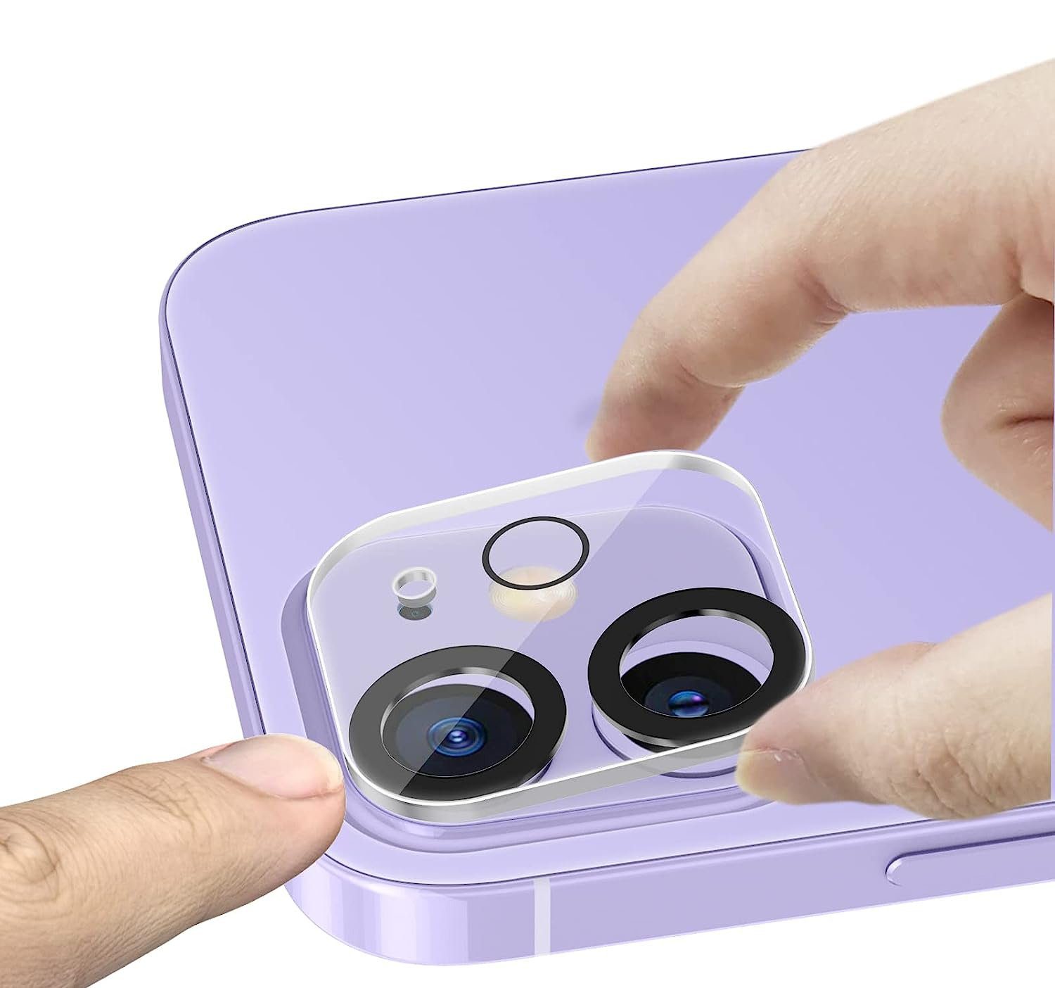 Ventarent Schutzfolie für iPhone 12 Mini / iPhone 12 / iPhone 11 Kameraschutz Linse Glas, (Kamera Schutz, 1-St., inkl. Reinigungstuch), Transparent, Stoßschutz, Smartphone