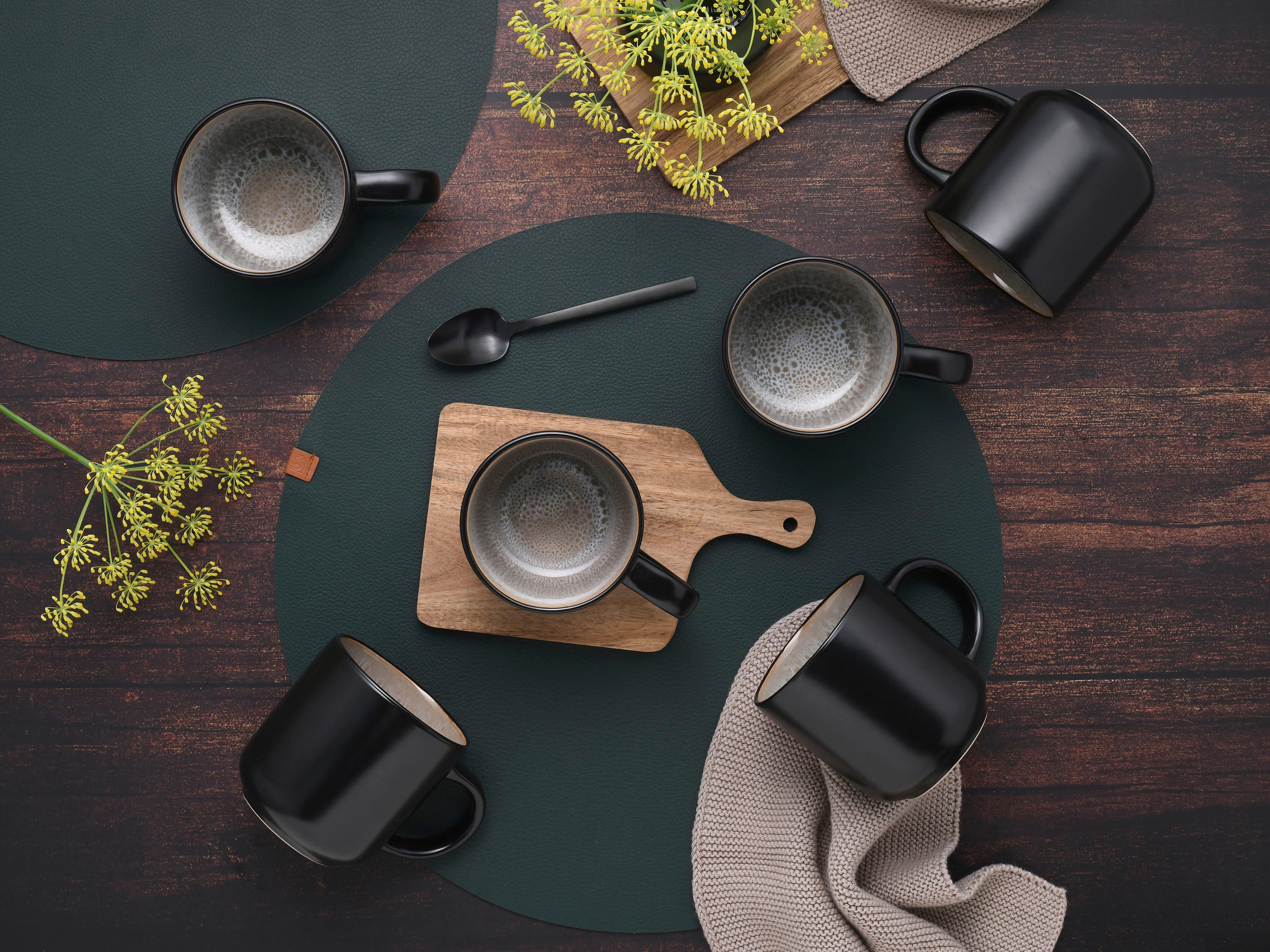 OTTO home Becher modernes 6-teiliges Kaffeebecher-Set Novalee, 6-tlg., Steinzeug, hohe Haltbarkeit, spülmaschinen- & mikrowellengeeignet, Reaktivglasur – Bild 5 von 5