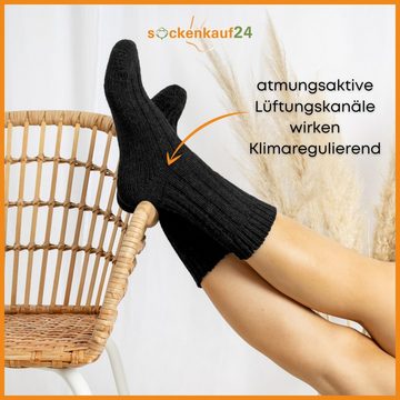 sockenkauf24 Norwegersocken 4 Paar Alpaka Socken Damen & Herren Wintersocken warm mit Wolle