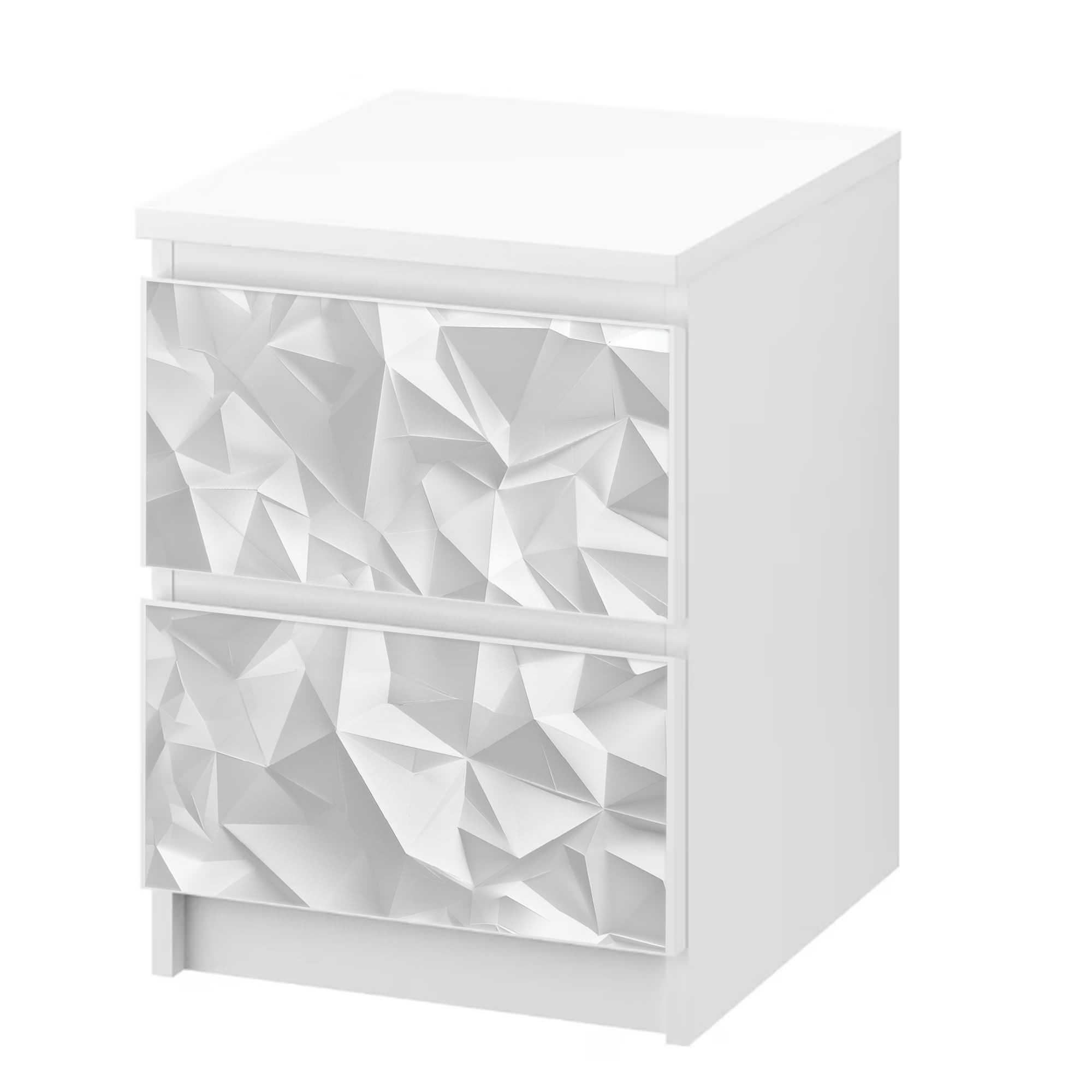 Sunnywall Möbelfolie passend für IKEA Malm Kommode Schrankfolie Aufkleber mit Origami Motiv, blasenfreie selbstklebende Folie (SCHRANK NICHT INKLUSIVE)