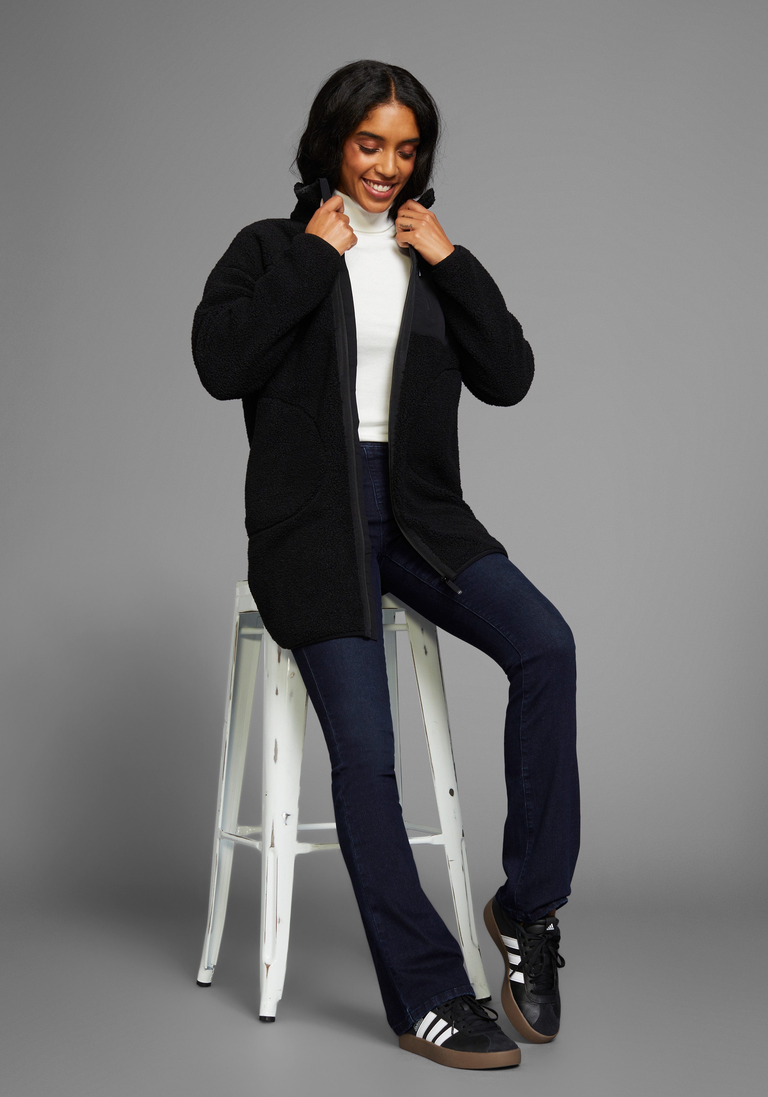 Polarino Fleecejacke Teddy Fleece Jacke, Oversize – Bild 5 von 5