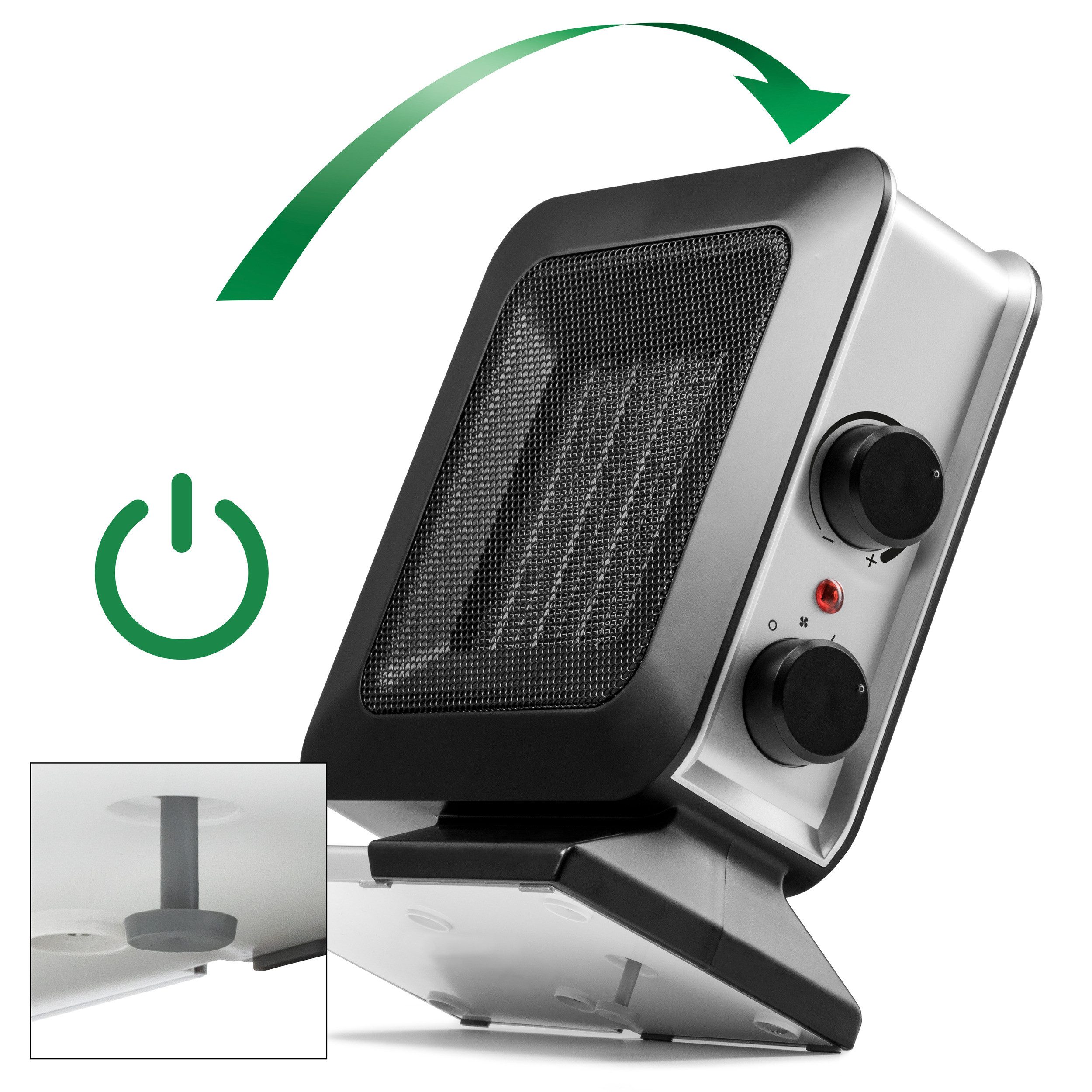 TROTEC Keramikheizlüfter Keramik-Heizlüfter TFC 13 E, in coolem schwarz/weiß mit 2 Heizstufen