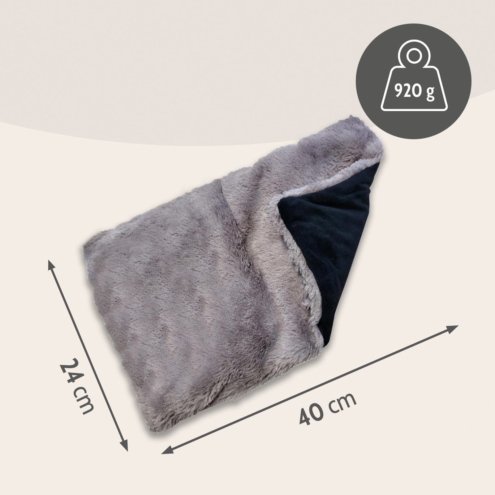 Habibi Plush Wärmekissen Wärmekissen Habibi Plush Premium Körnerkissen grau, (Wärmekissen mit herausnehmbarer Füllung)