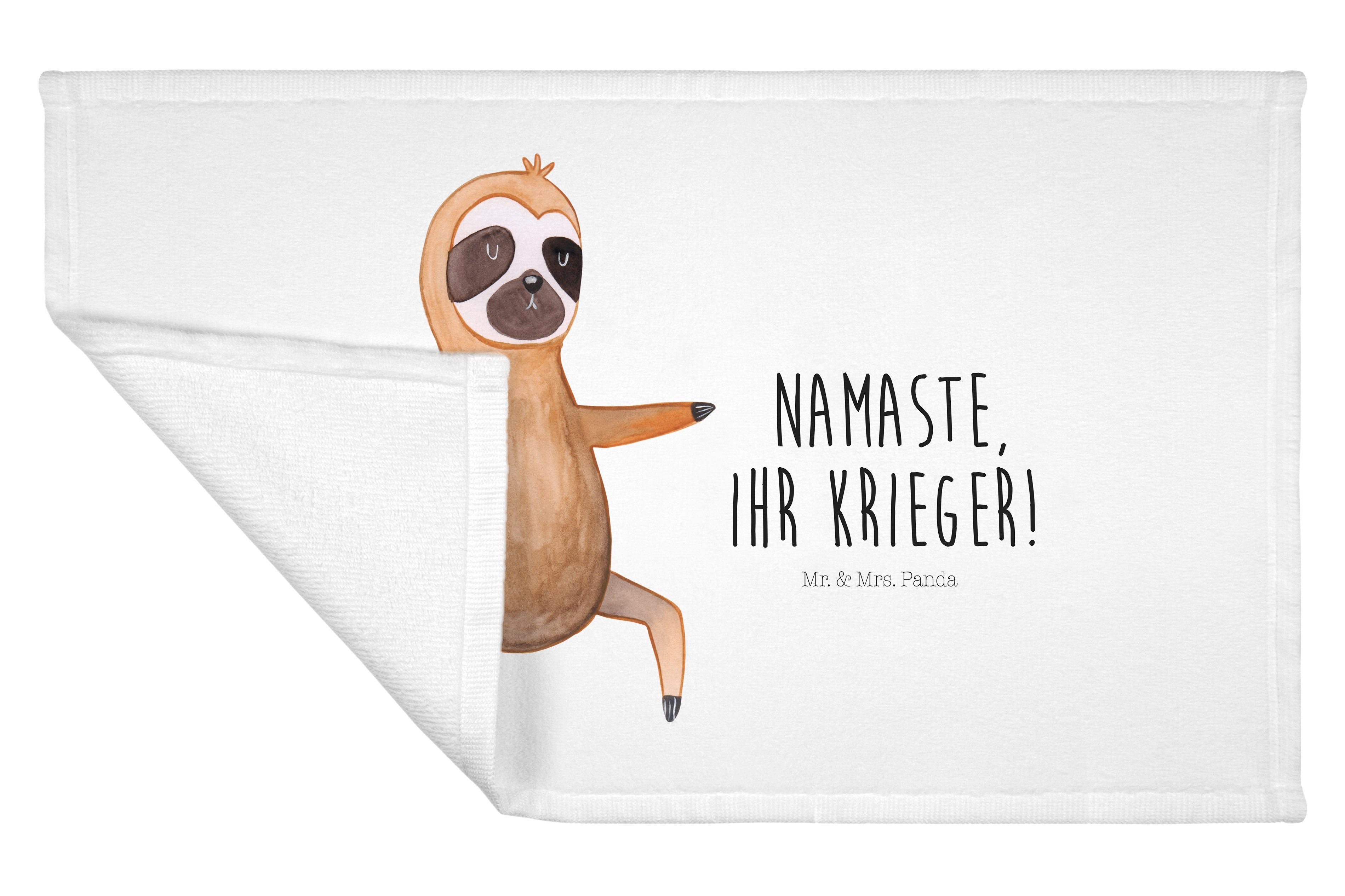 Mr. & Mrs. Panda Handtuch Namaste, - Yoga Atmung, Weiß Geschenk, Faultier Yog, Faultier Deko, (1-St) 
