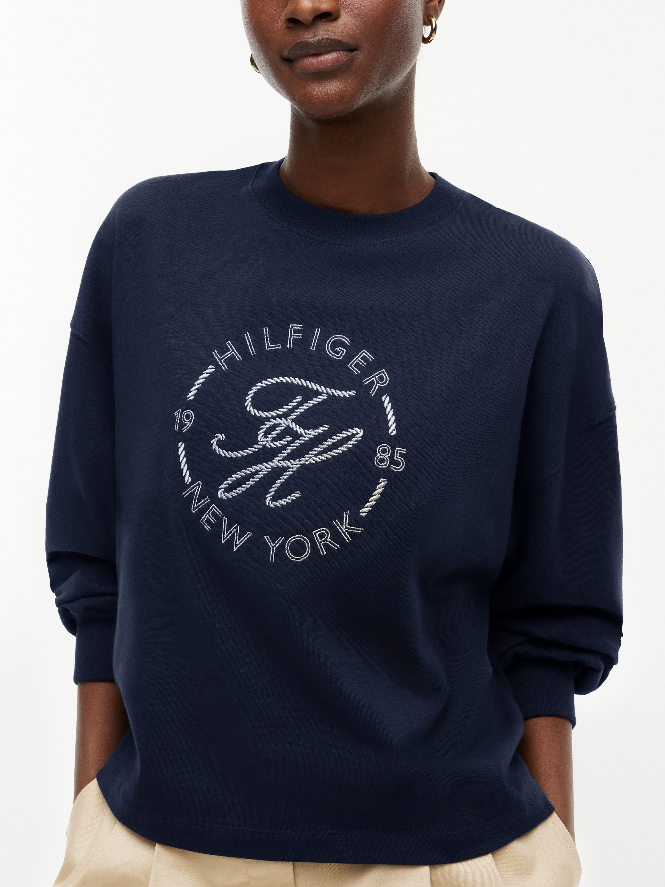 Tommy Hilfiger Sweatshirt TH Relaxed Fit Rundhals-Sweatshirt Baumwolle, relaxed fit
