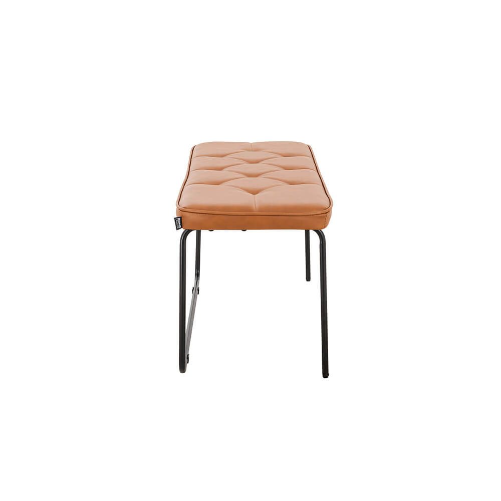 HOME DELUXE Bank GINO, Edle Lederoptik, Retrobank, Sitzbank in warmem Cognac-Ton