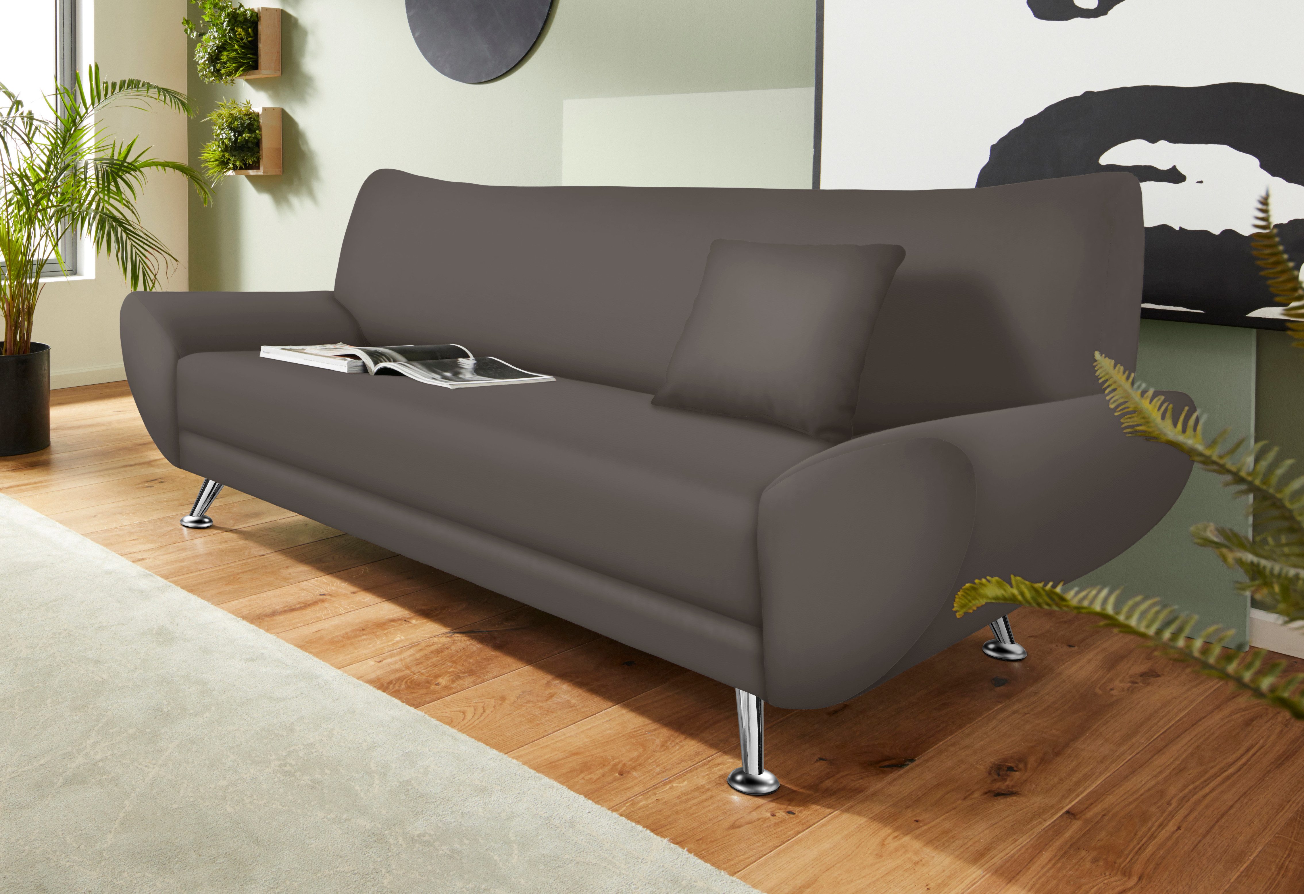 Home affaire 3-Sitzer Saltare elegant & komfortabel, toller Designfuß, bequem, Breite 205cm