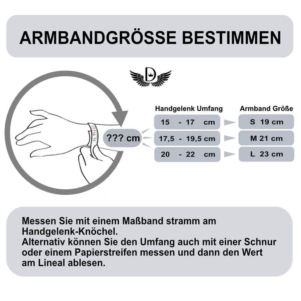 21 Leder Armband Länge Lederarmband - cm MANTIC SILVER, DALMARO.de
