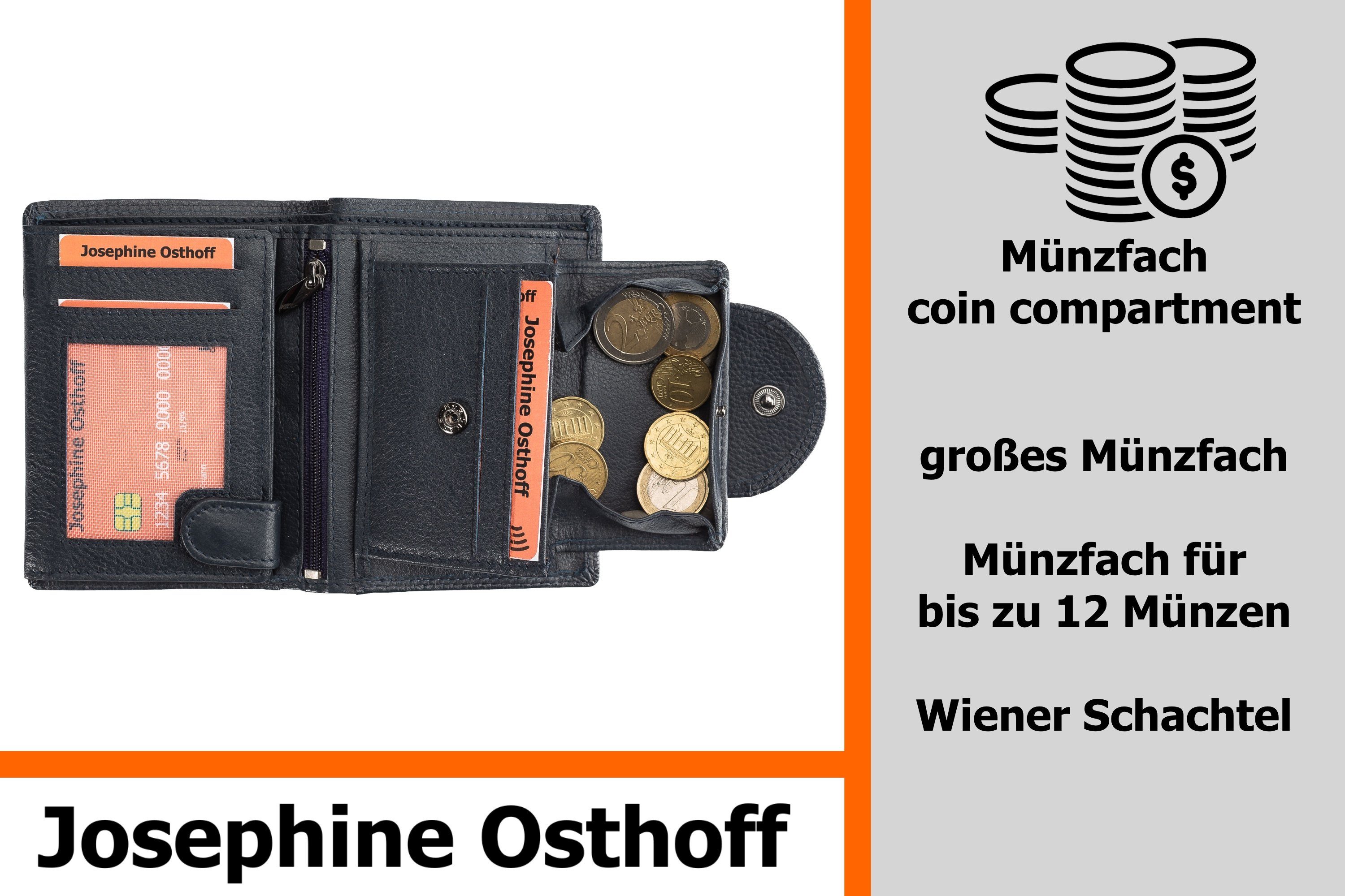 Josephine Minibrieftasche Osthoff Geldbörse Wiener marine Brieftasche