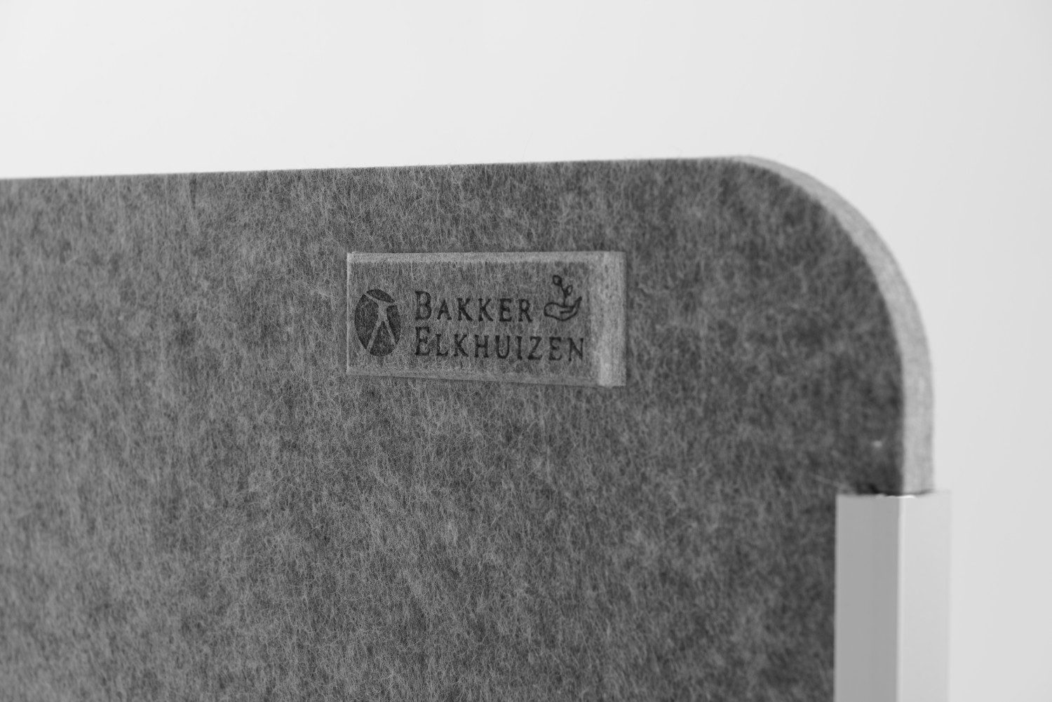 Bakker Elkuizen Schutzwand Bakker Tischtrennwand rund o.Acrylfenster_ grau_Rückseite
