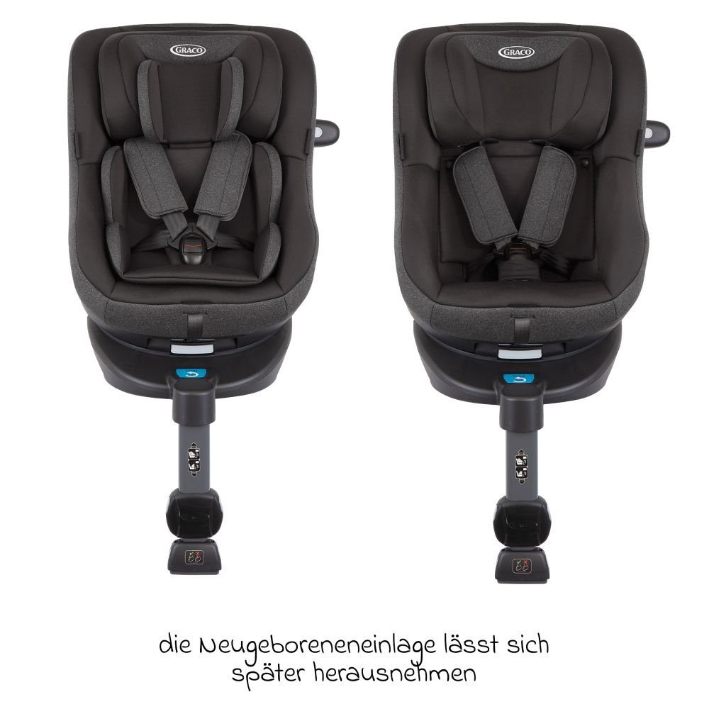 Graco Autokindersitz (40 i-Size Kinder kg, ab cm-105 Heather, Autositz 13 cm) - 4 Turn2Me bis: Jahre Geburt - Reboarder