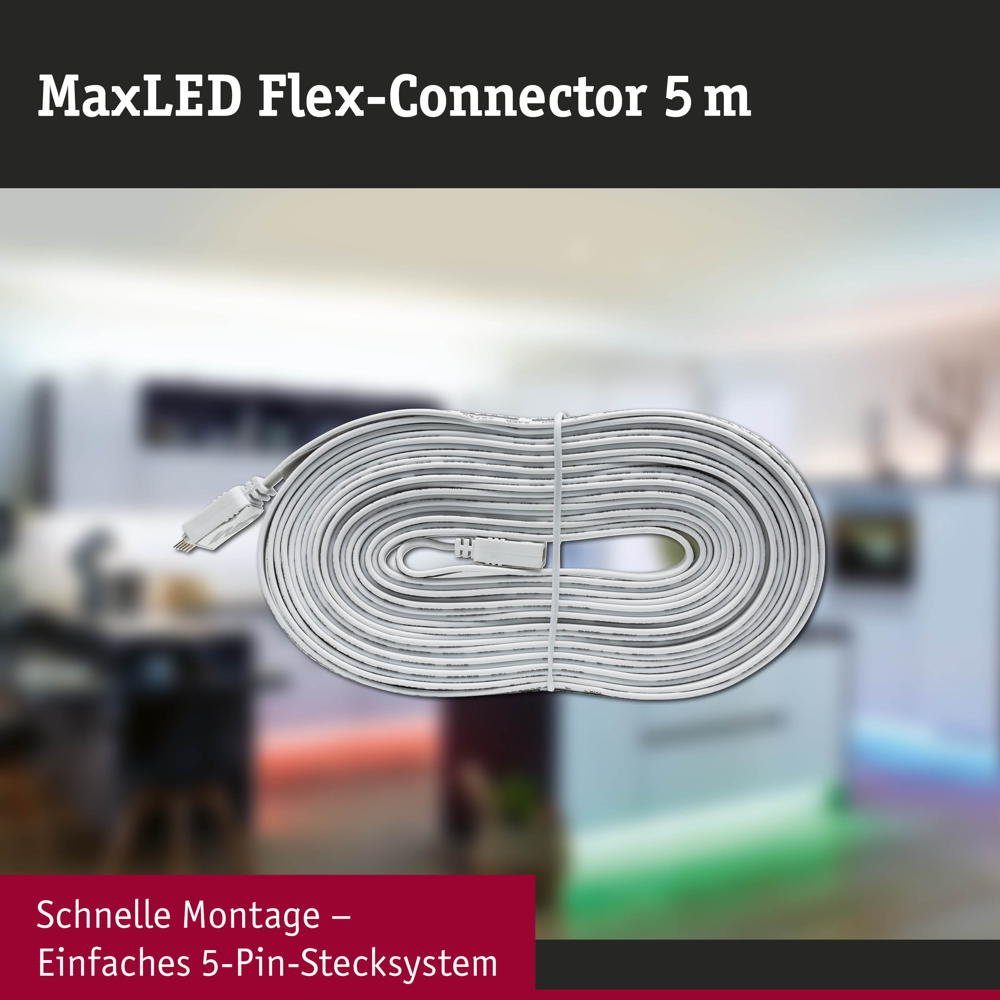 Flex-Connector Paulmann Function 5m LED 1-flammig, LED Kunststoff, MaxLED Weiß Stripe Streifen