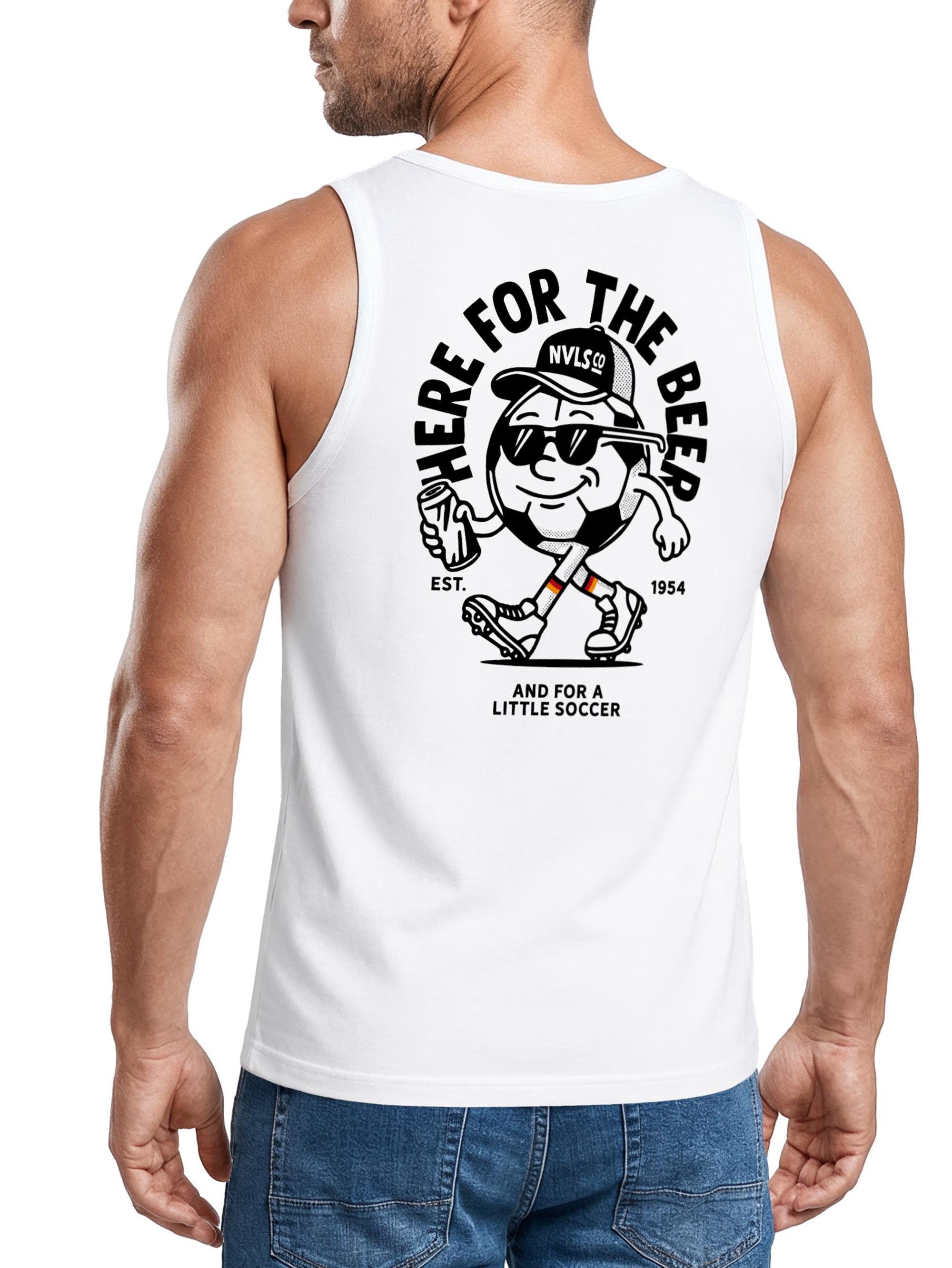 Neverless Tanktop Tanktop Herren mit Grafik-Print Rückendruck - Fußball Comic - mit Print