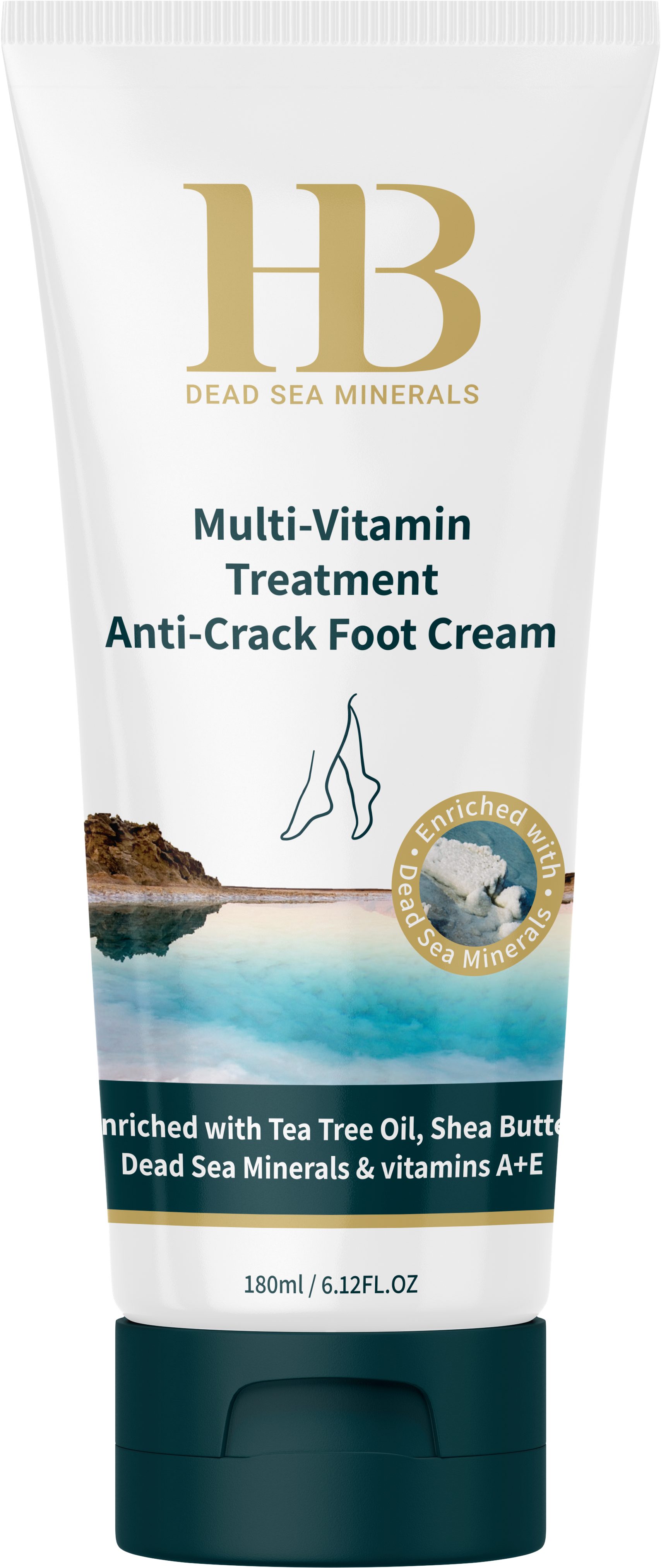 H.B. Dead Sea Minerals Fußcreme Health&Beauty Multi-Vitamin Anti-Riss Fußcreme 180ml