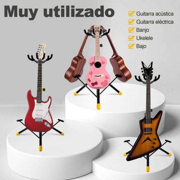 Avisto Gitarrenständer Gitarrenständer + 12 Plektren - klappbar, höhenverstellbar, (Zehn Gitarren-Plektren mit drei Kopf-Gitarrenständern)