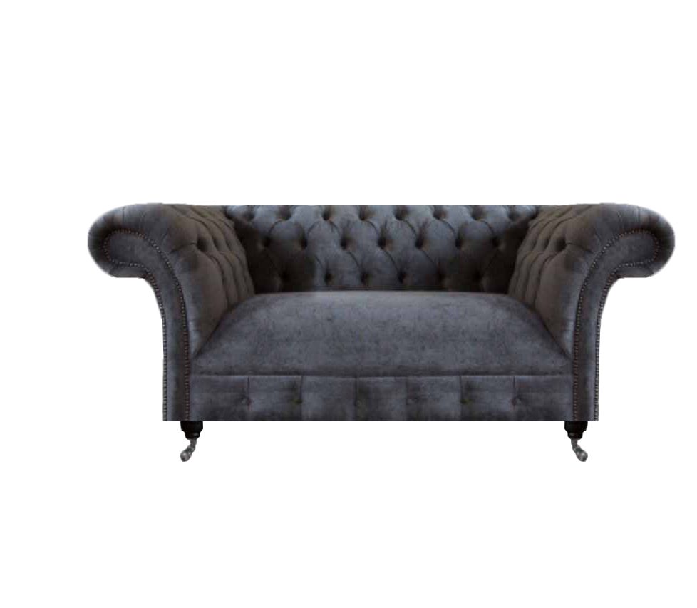JVmoebel Chesterfield-Sofa Luxus Sofa Zweisitzer Couch Polstermöbel Wohnzimmer Grau Sofas, 1 Teile, Made in Europa