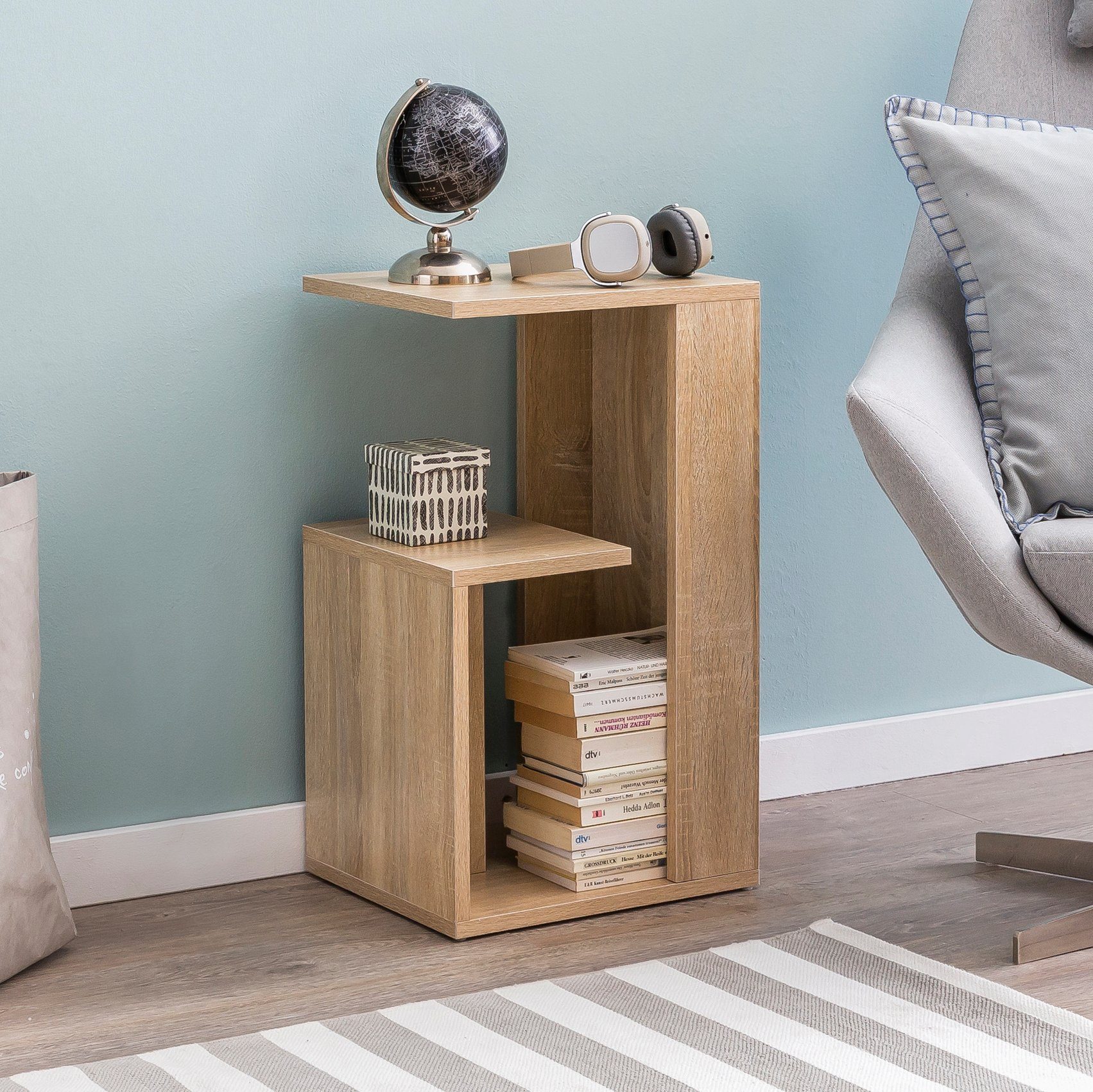 FINEBUY Beistelltisch SuVa13503_1 (35x29,5x60cm Holz Sonoma, günstig online kaufen
