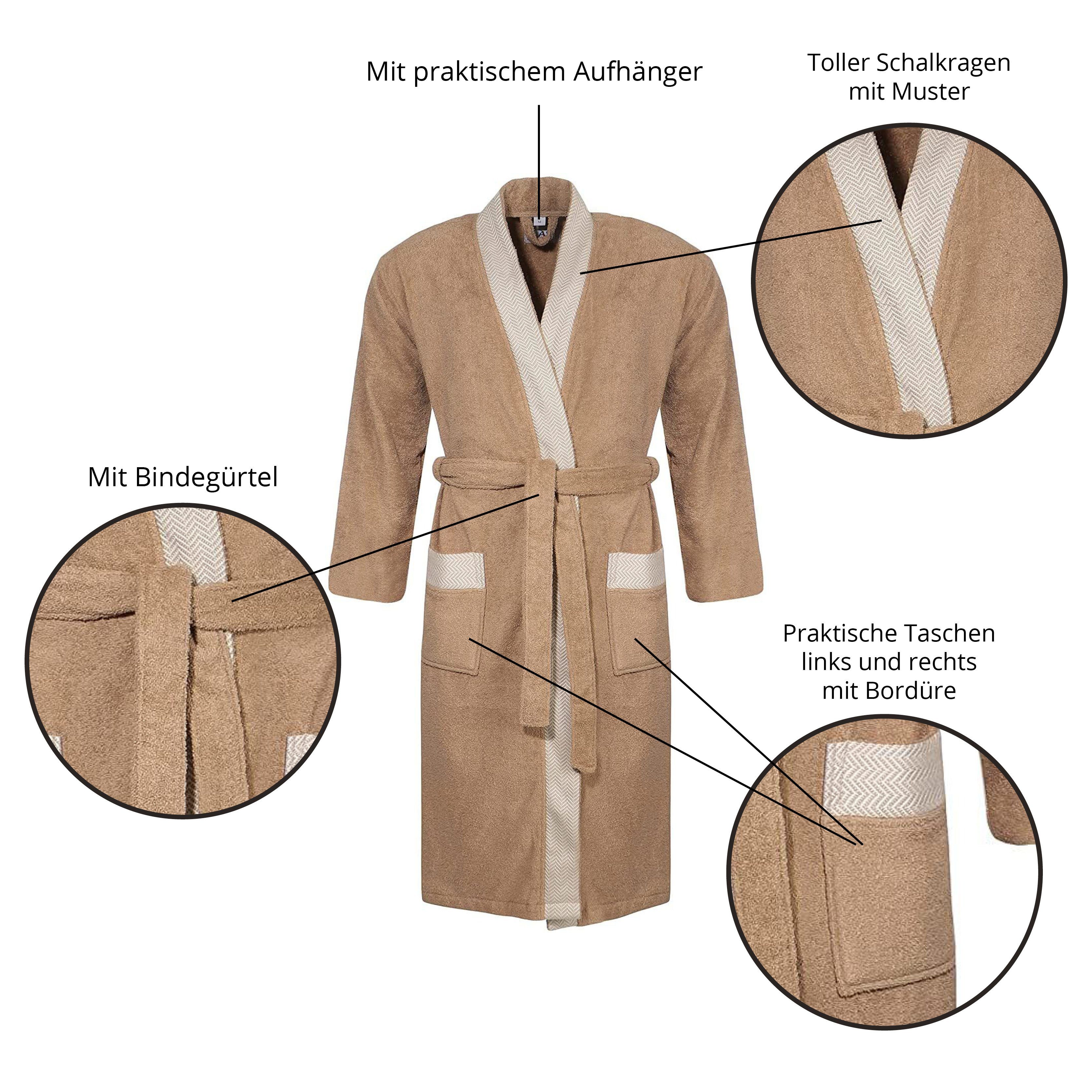 CLASS HOME COLLECTION Unisex-Bademantel Class Home Collection Unisex Damen Herren Bademantel Morgenmantel Ekol, Schalkkragen