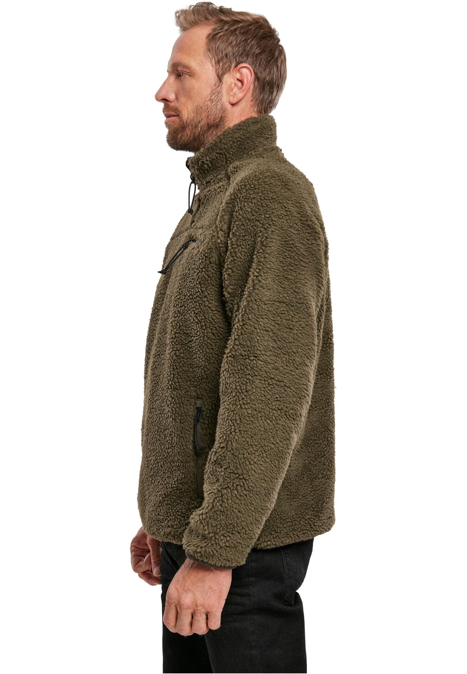 Brandit Herren Troyer olive (1-tlg) Sweatjacke Teddyfleece