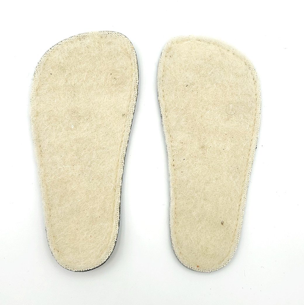 Einlegesohlen für Kinder Barfußschuhe, aus Bio-Wolle oder Bio-Baumwolle