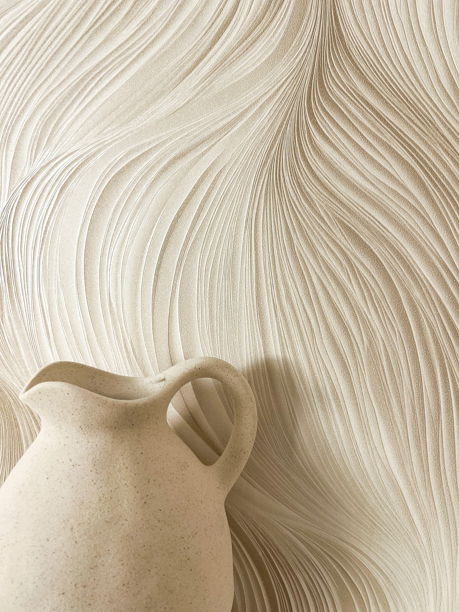 Newroom Vliestapete Kady Beige Tapete Mustertapete Linien, Wellen, Streifen günstig online kaufen