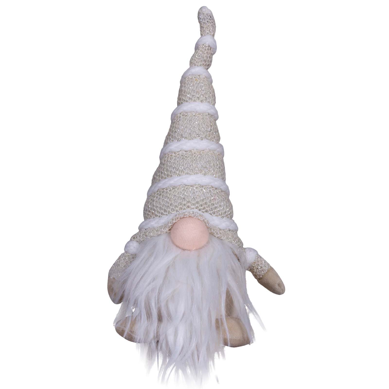 Christmas Paradise Weihnachtsfigur 2x kleiner Weihnachtswichtel sitzend mit Strickmütze Weihnachtsdeko (Weihnachtsmann, Tomte, 17cm), im 2er Set