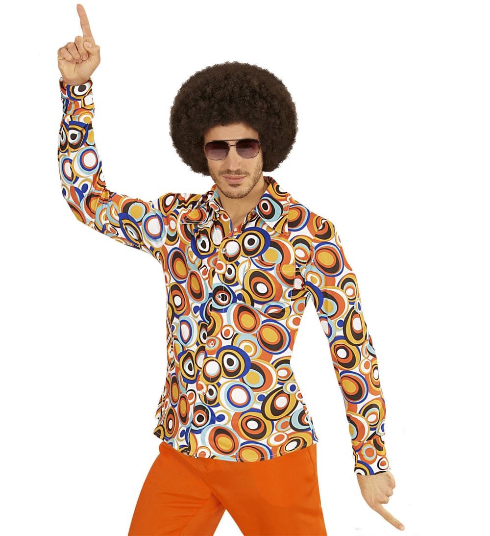 Widmann S.r.l. Kostüm Herrenhemd Groovy 70s bubbles
